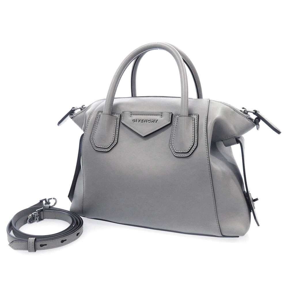 image of Givenchy Handbag Shoulder Bag Leather Gray in Grey, Women's