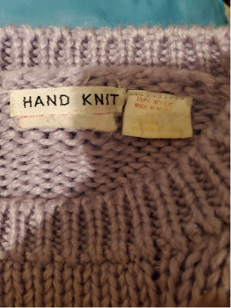 Kanata Hand Knits Vintage 80s Hand Knit Pastel Purple Balloon Sweater Size L / US 10 / IT 46 - 6 Thumbnail
