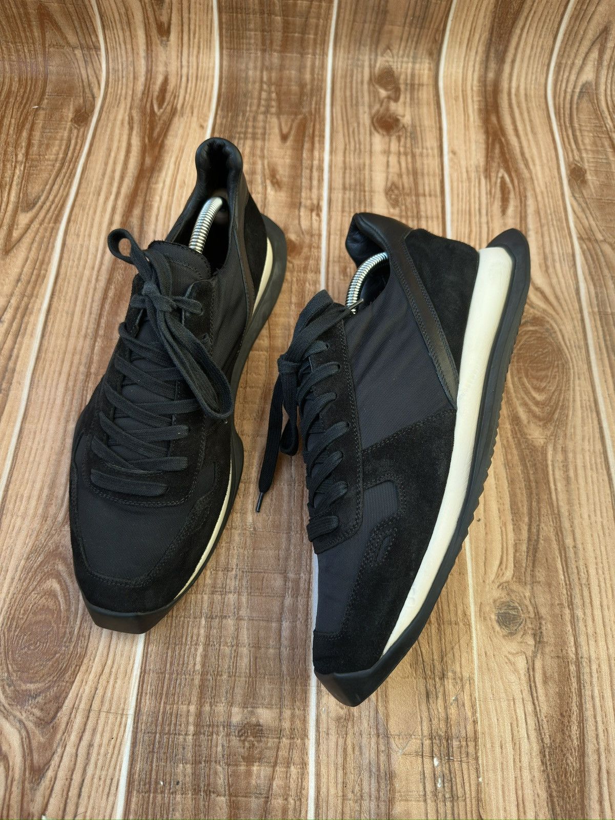 Rick Owens Rick Owens Ss19 Vintage Runner Black Low top Sneaks Size US 10 / EU 43 - 11 Thumbnail