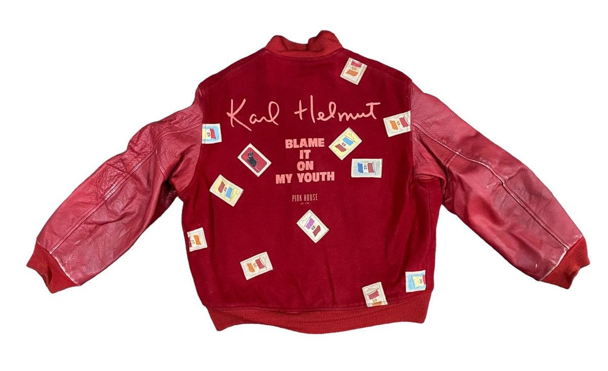 Karl Helmut Rare KARL HELMUT Varsity Leather Jacket Size US L / EU 52-54 / 3 - 1 Thumbnail
