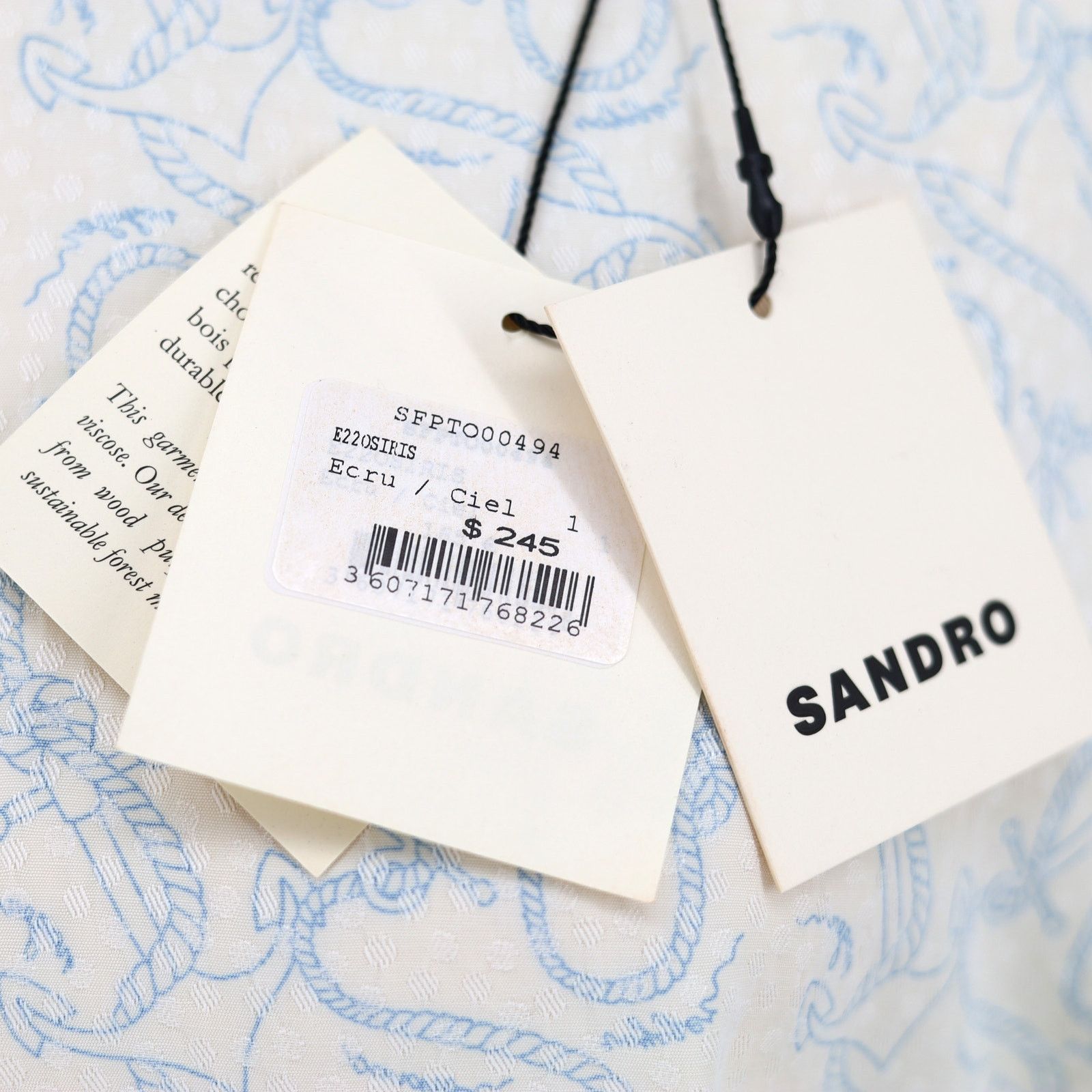 Sandro Sandro Paris Women Ecru Viscose Blouse Size 1 / Small Size S / US 4 / IT 40 - 8 Thumbnail