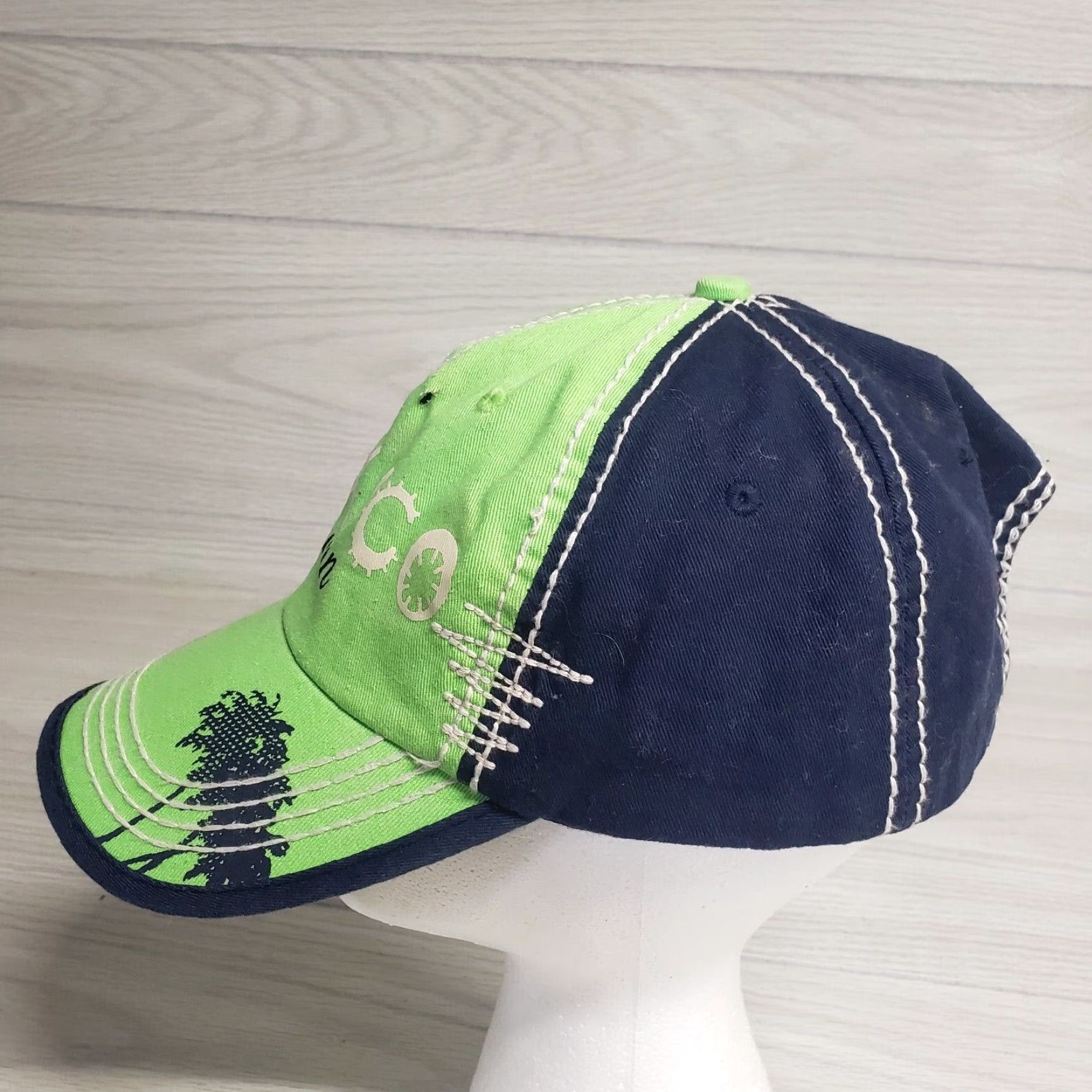 Vintage VINTAGE Unbranded Hat Baseball Cap One Size Green Caribbean Style Adult Unisex Palm Tree Adjustable Cap Hat Size ONE SIZE - 3 Thumbnail