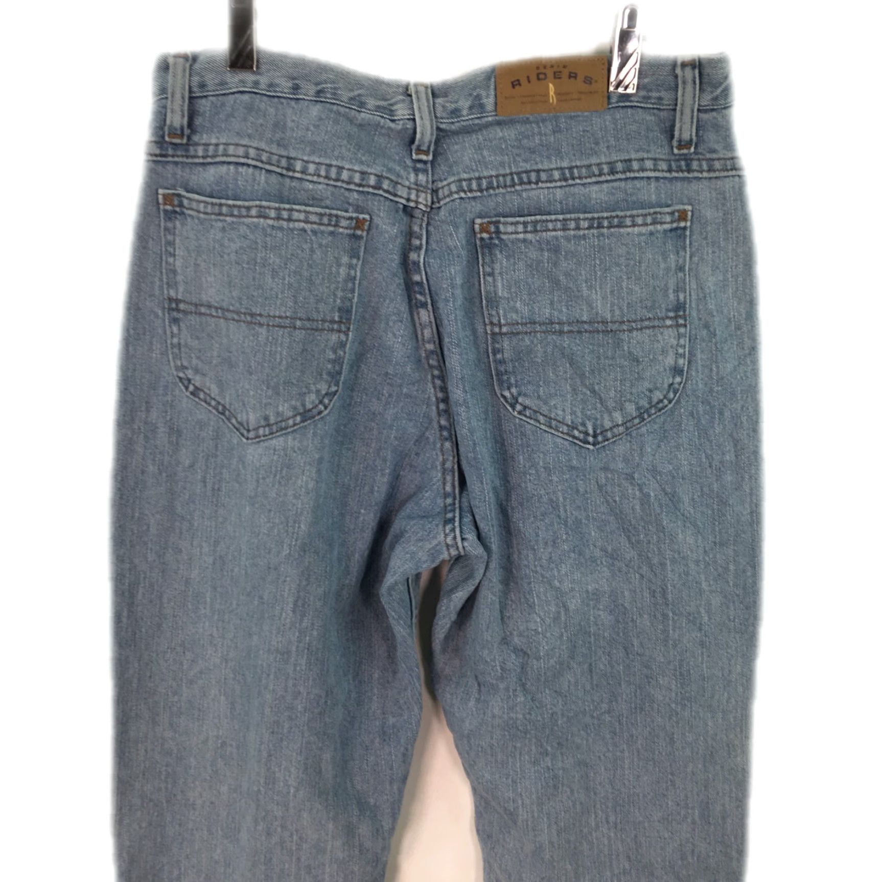 Vintage Riders Blue Denim Straight Jeans Women's Size 12 Regular Fit Stretch 34X32 Size 34" / US 12 / IT 48 - 4 Thumbnail