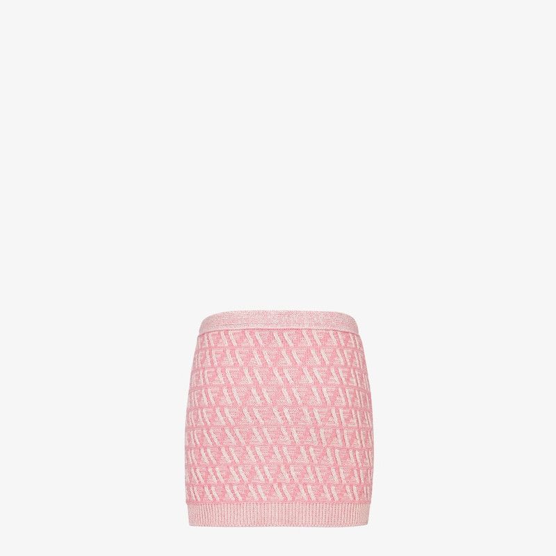 Fendi o1B3y1r0326 Mini Skirt in Pink/White Size 27" / US 4 / IT 40 - 2 Thumbnail