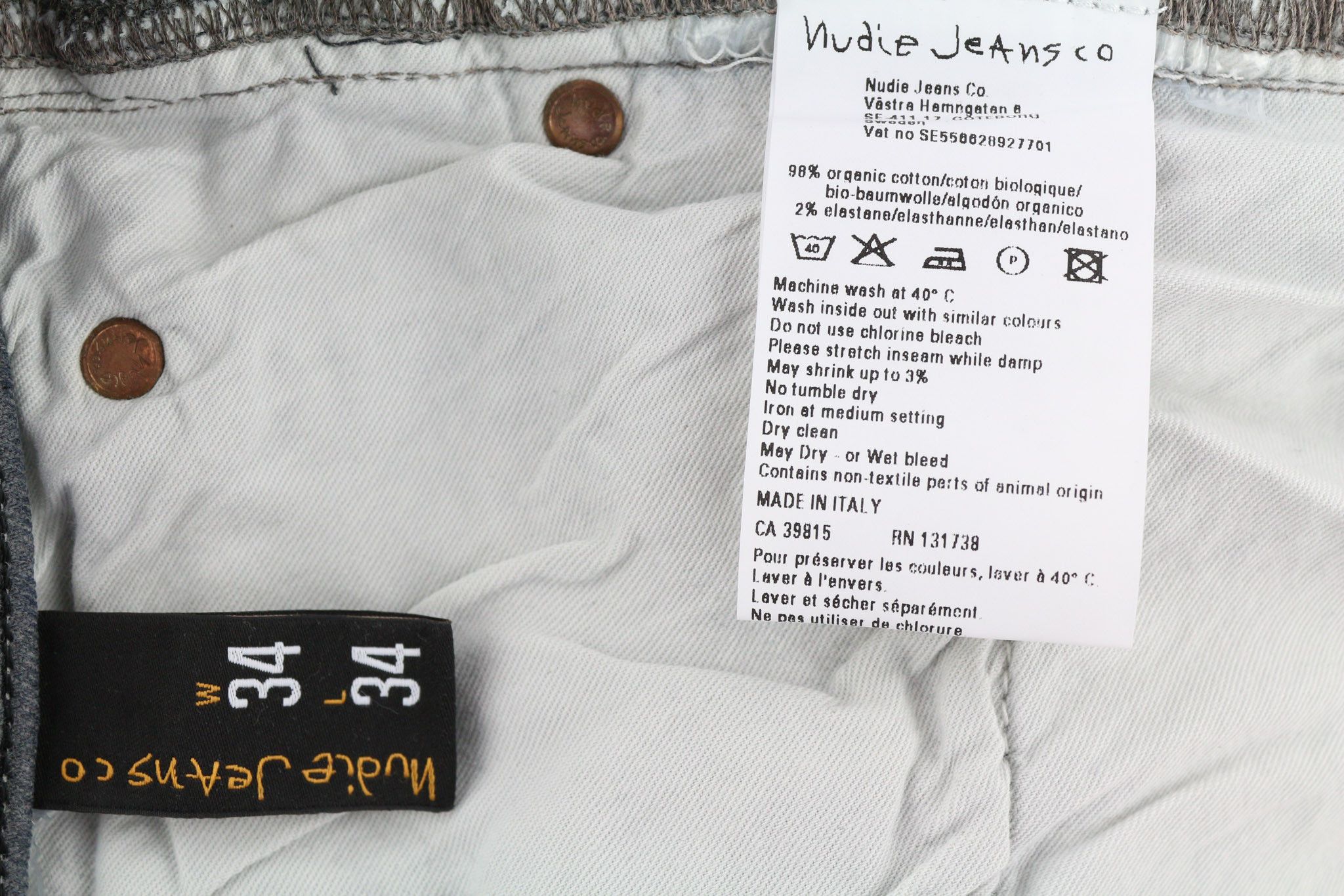 Nudie Jeans TIGHT LONG JOHN W34/L34 Slim Charcoal Jeans 80699 Size US 34 / EU 50 - 6 Thumbnail
