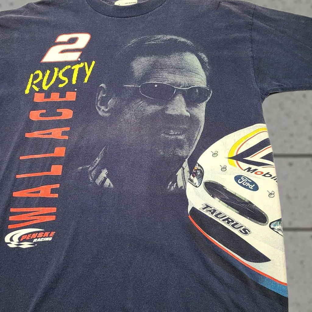 Rusty VINTAGE Rusty Wallace NASCAR Miller Penske Racing Wraparound T-Shirt Size Large 90's Size US L / EU 52-54 / 3 - 1 Thumbnail
