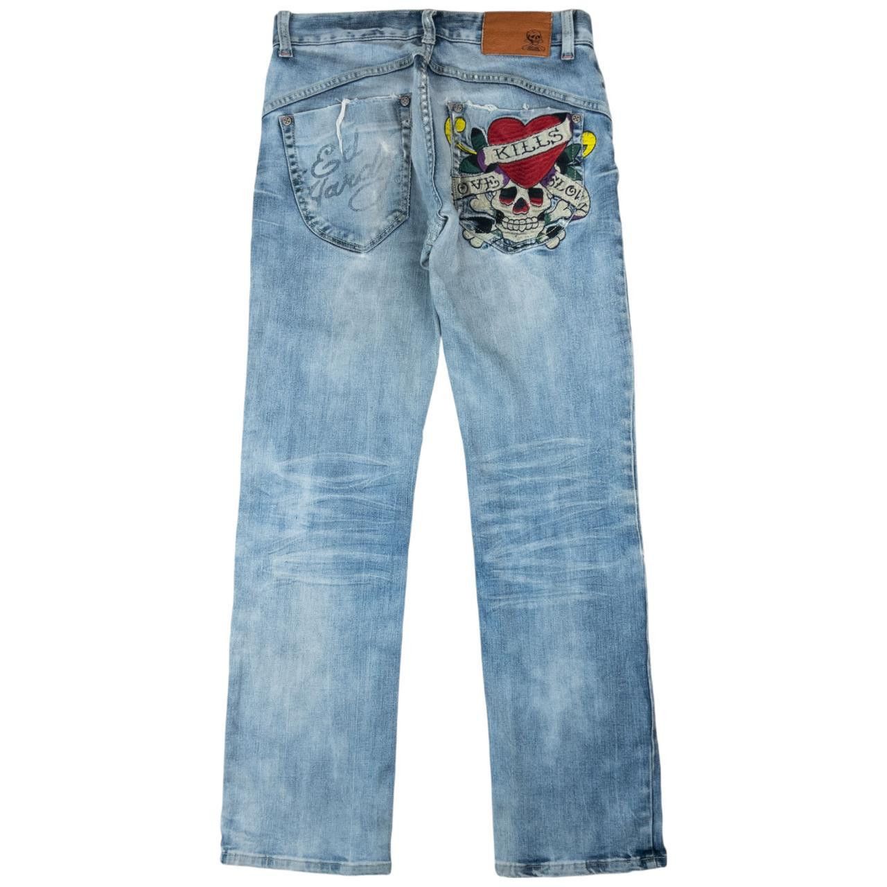 Ed Hardy Vintage Ed Hardy Ripped Embroidered Denim Jeans Size W30 Size 30" / US 8 / IT 44 - 2 Thumbnail
