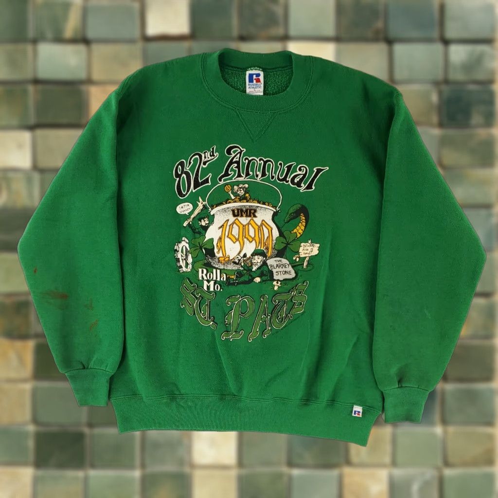 Russell Athletic VINTAGE Univ Missouri Rolla Sweatshirt VTG 90s St Patricks Day 82nd 1990 Green Mens L Size US L / EU 52-54 / 3 - 1 Thumbnail