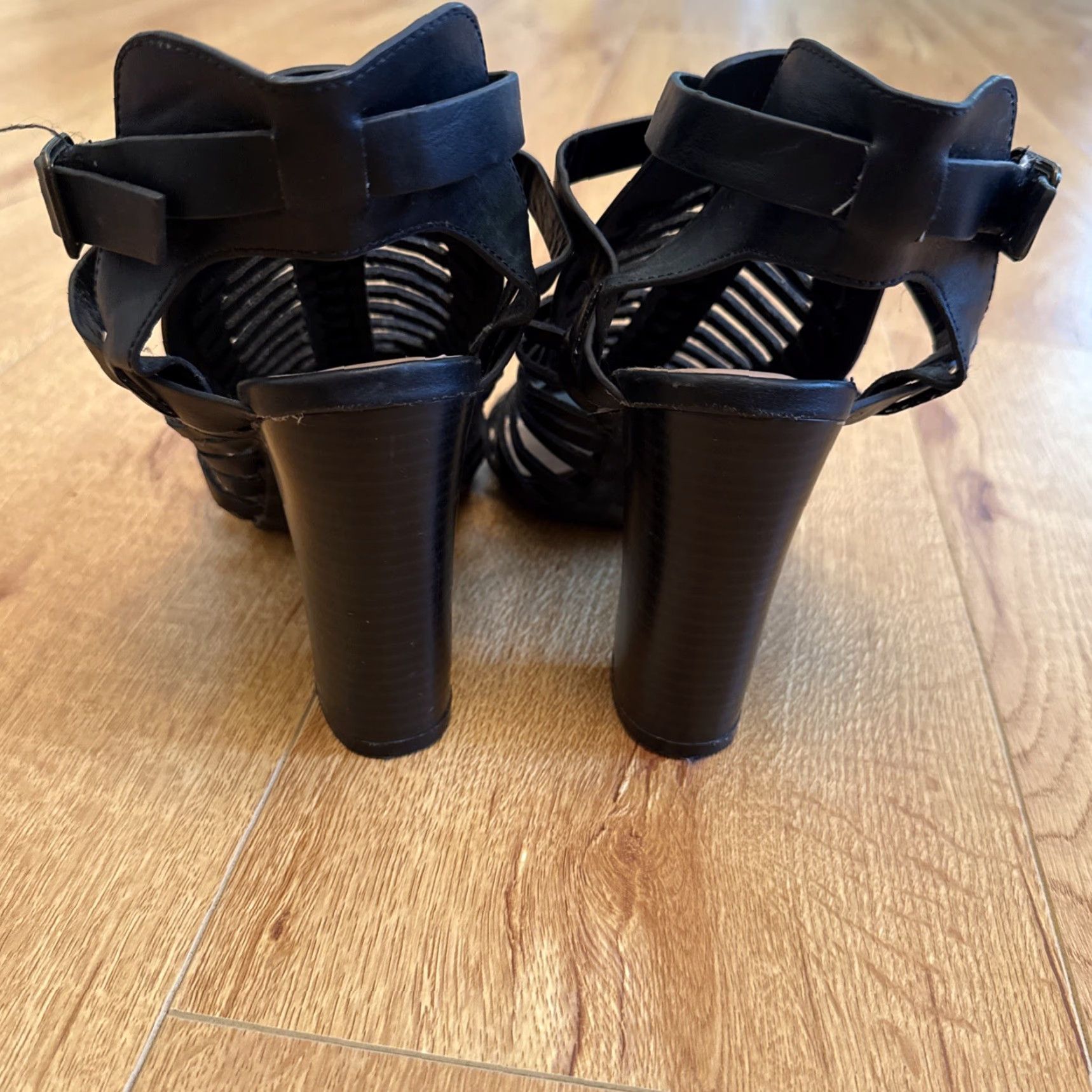 Vintage Bamboo Faith 13S Women's Woven Strappy Sandal Black Size 8.5 Heels Boho Medium Block Heel Sandals Woman Size US 9 / IT 39 - 4 Thumbnail