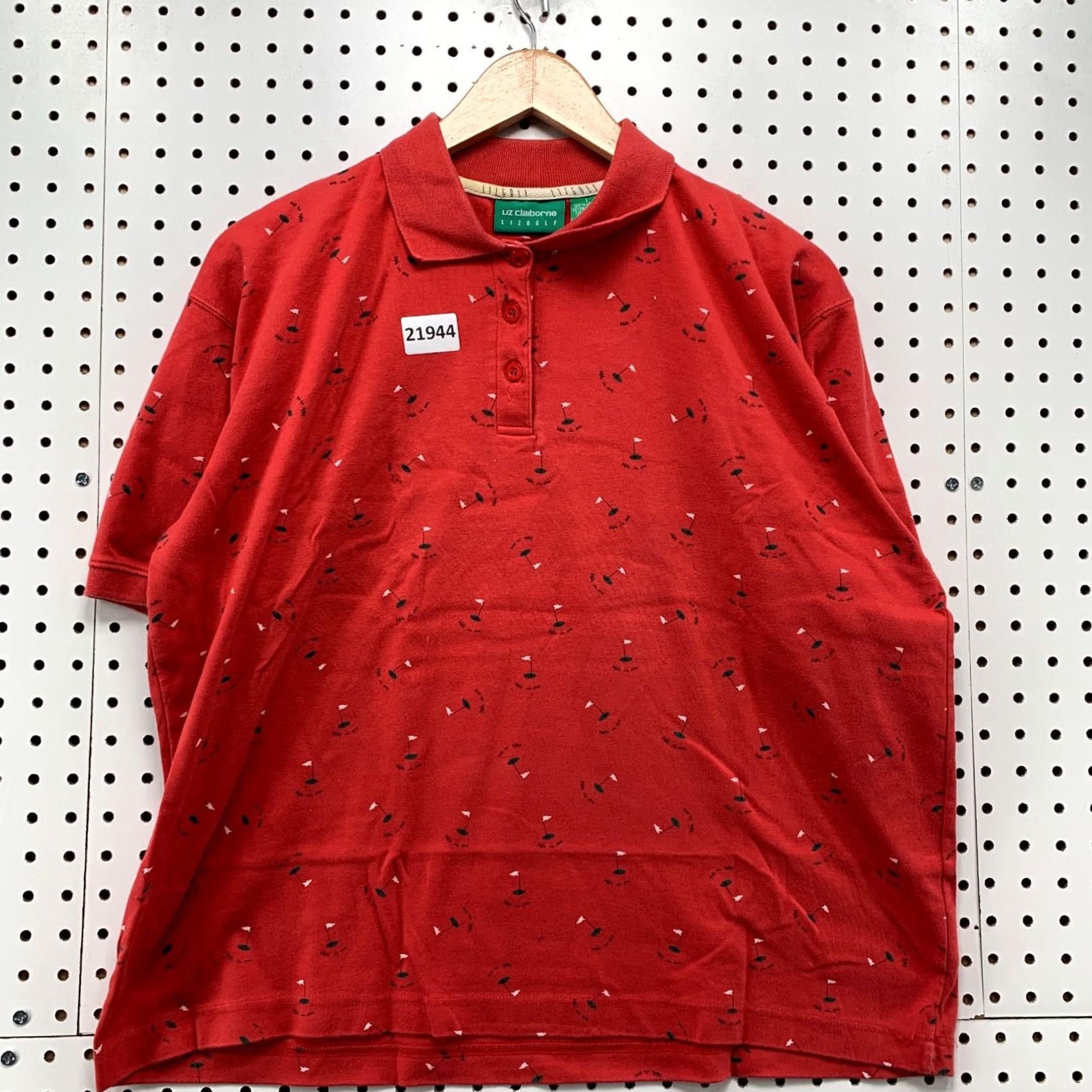 Liz Claiborne Liz Claiborne Polo Shirt AOP All Over Flag Logo Womens Large FIts 23.5x25 Polo Shirt Mens Womens Girls Boys Size L / US 10 / IT 46 - 5 Thumbnail