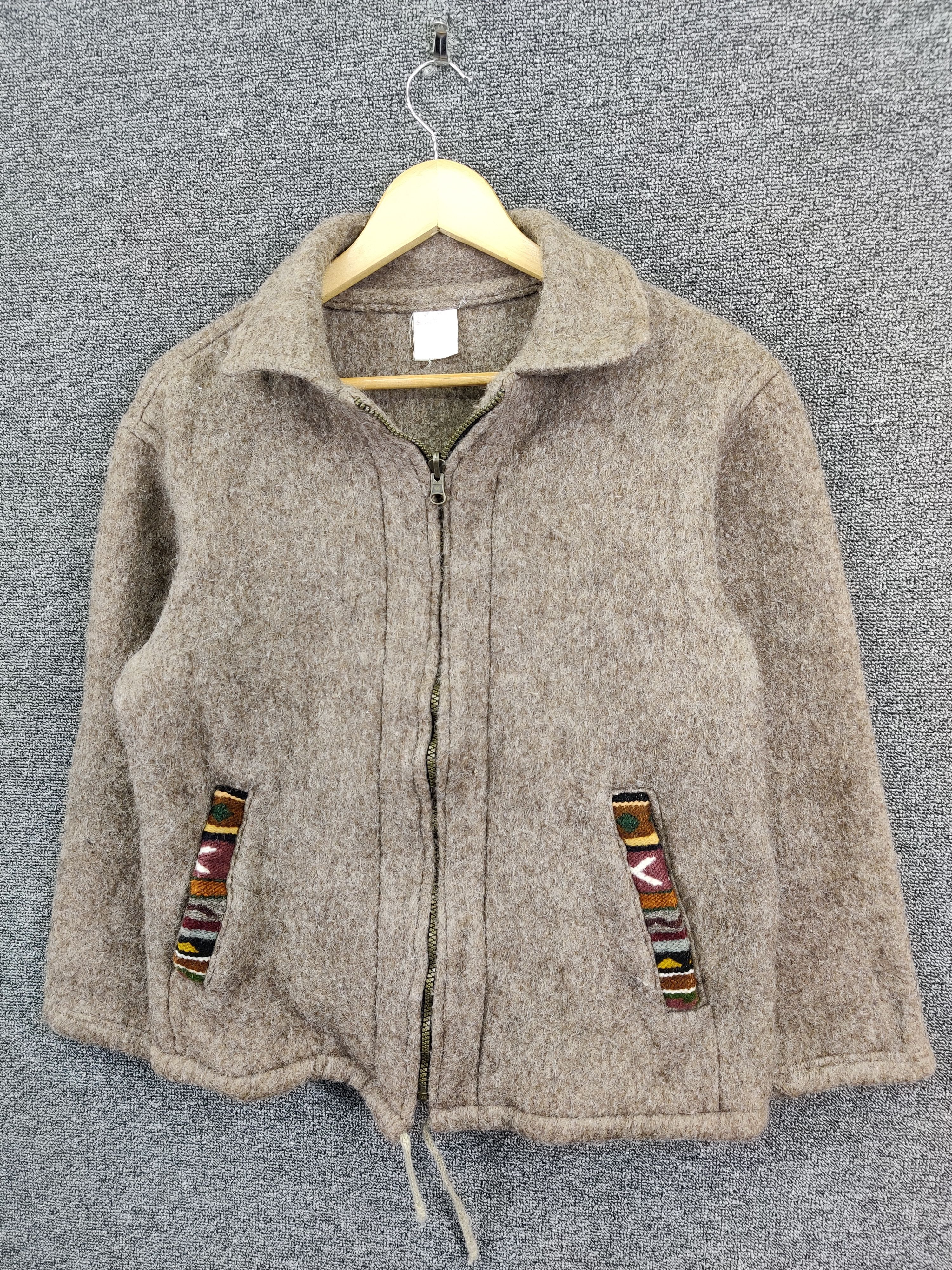 Japanese Brand Vintage Navajo Shiquiry Wool Mohair Zipper Jacket Size US M / EU 48-50 / 2 - 2 Thumbnail