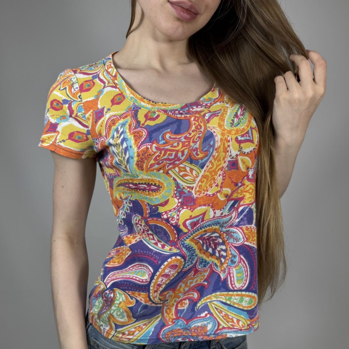 Lauren Ralph Lauren Vintage Y2K Lauren Ralph Lauren Art Luxury Floral T-shirt Size S / US 4 / IT 40 - 1 Thumbnail