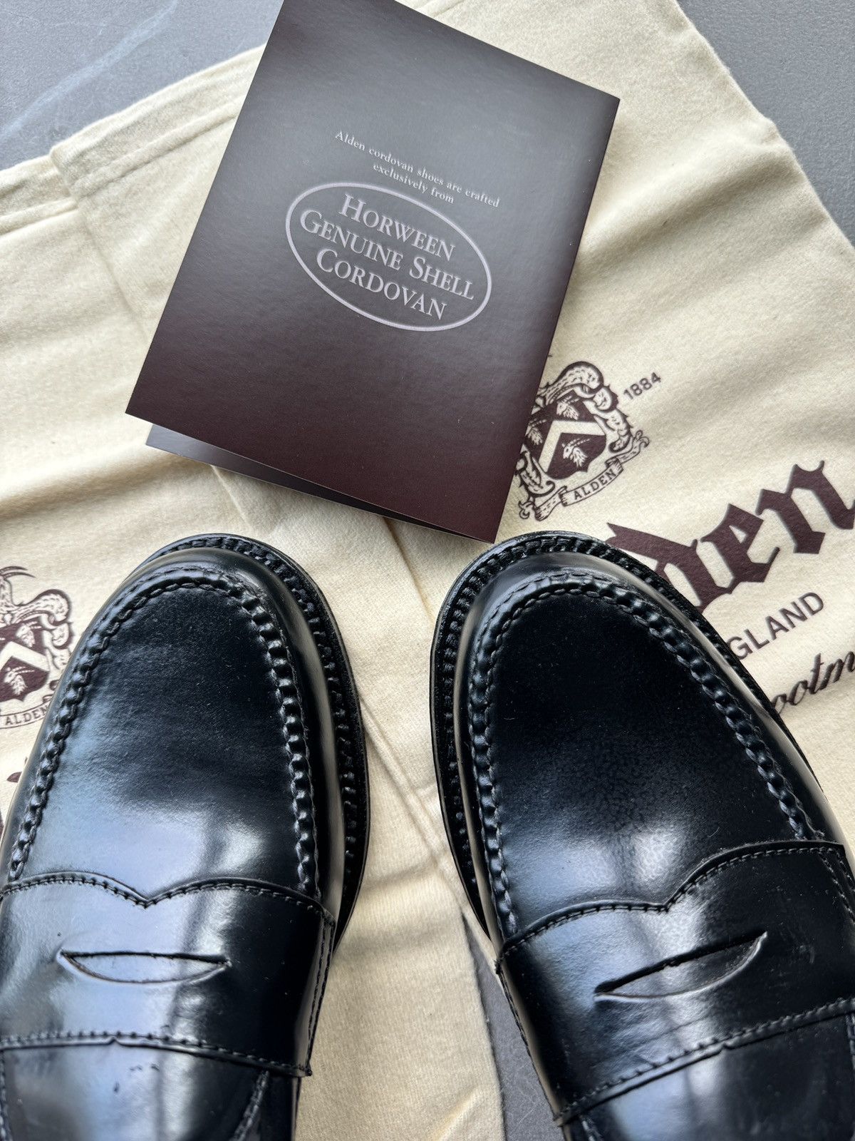 Alden ALDEN USA Black Horween Cordovan Horse Leather Penny Loafers Size US 6 / EU 39 - 16 Thumbnail