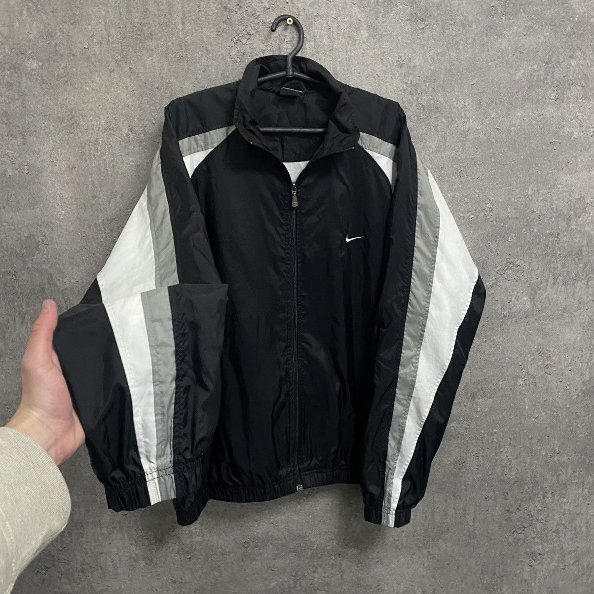 Nike Vintage Y2K Nike Track Jacket Nylon Top Striped Swoosh Size US XL / EU 56 / 4 - 2 Thumbnail
