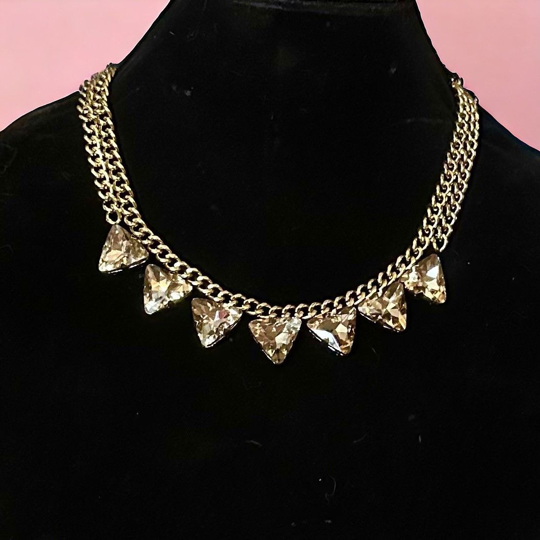 Other Gold tone Smokey triangular stones statement necklace Size ONE SIZE - 1 Thumbnail