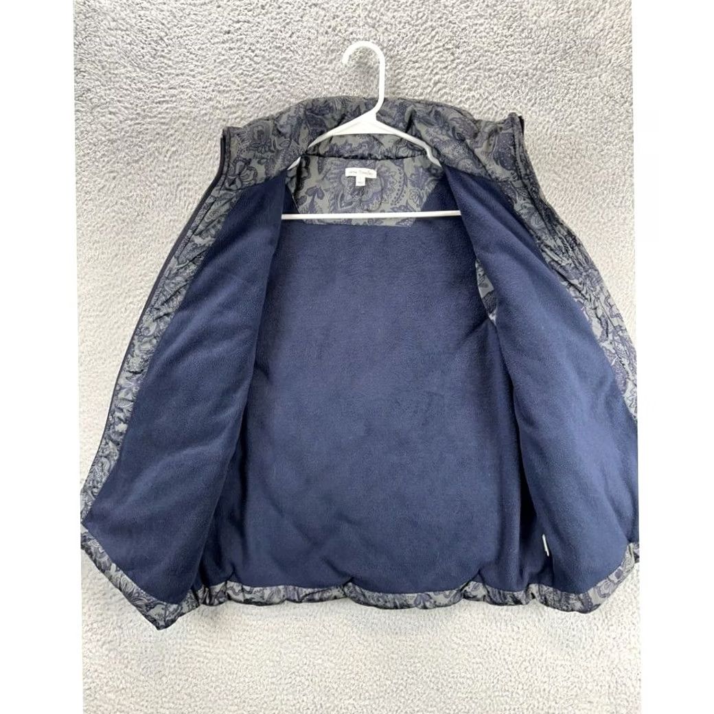 Vera Bradley Vera Bradley Paisley Puffer Vest Womens Large Grey Quilted Fur Lined Full Zip Vest Size L / US 10 / IT 46 - 3 Thumbnail