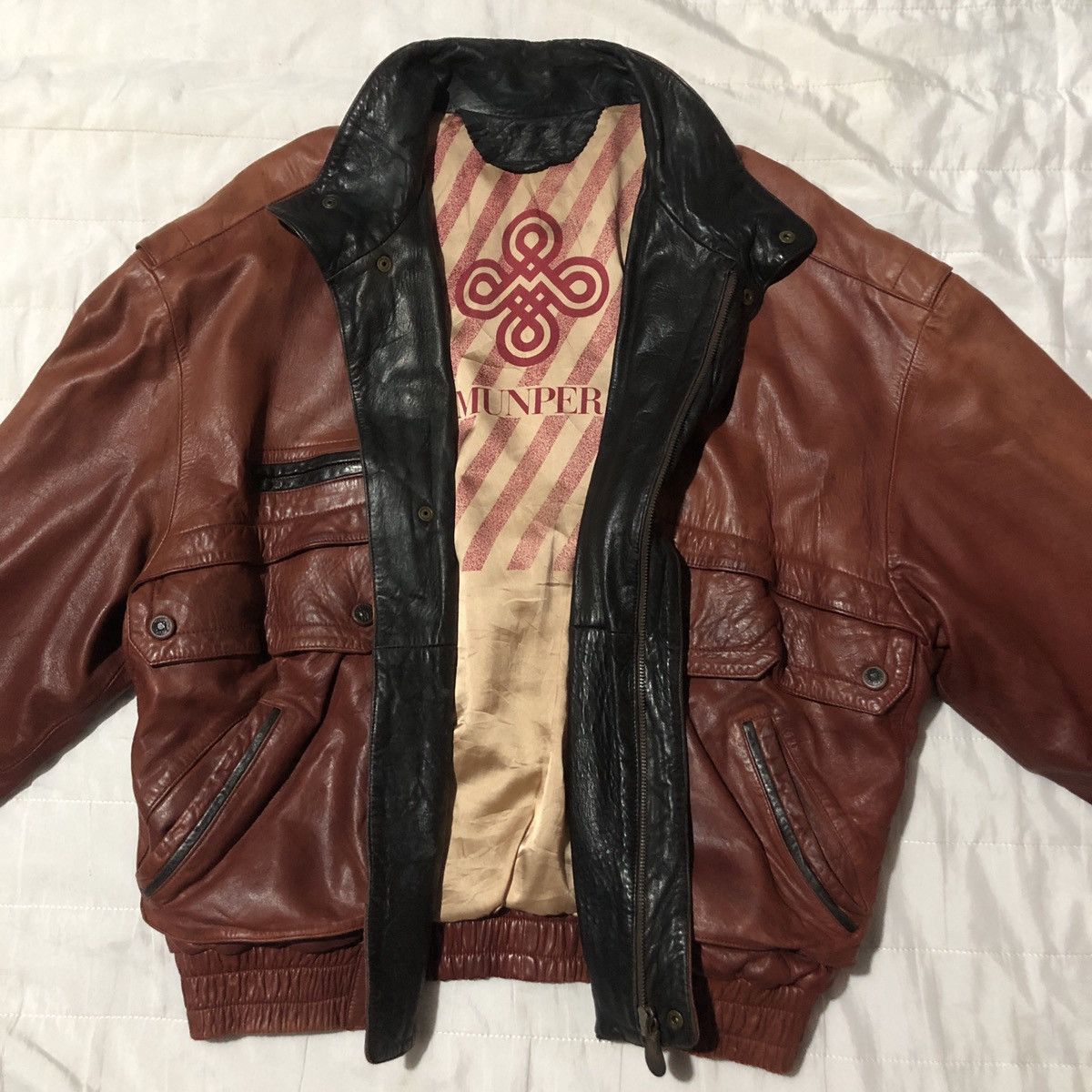 Japanese Brand Vintage Munper Leather Jackets Size US XL / EU 56 / 4 - 5 Thumbnail