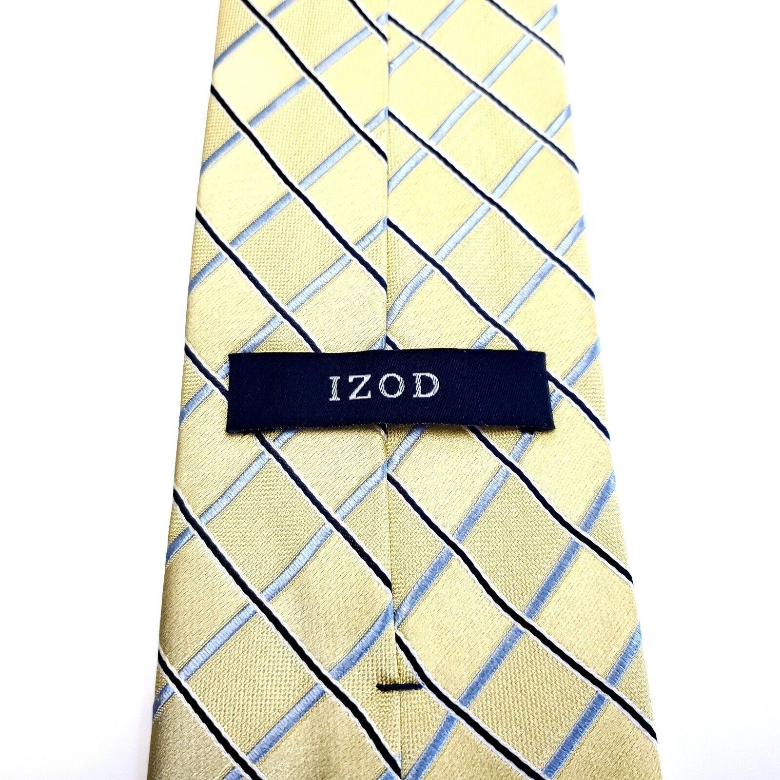 Izod IZOD Yellow Silk Tie Woven Check Size ONE SIZE - 4 Thumbnail