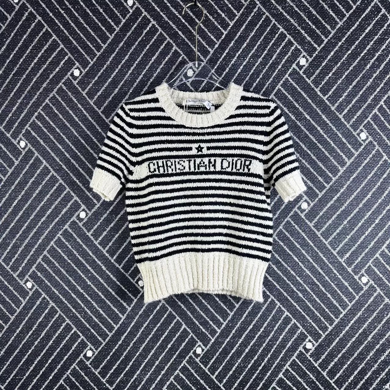 Dior Dior Striped Letter Knit Short Sleeve Size S / US 4 / IT 40 - 1 Thumbnail