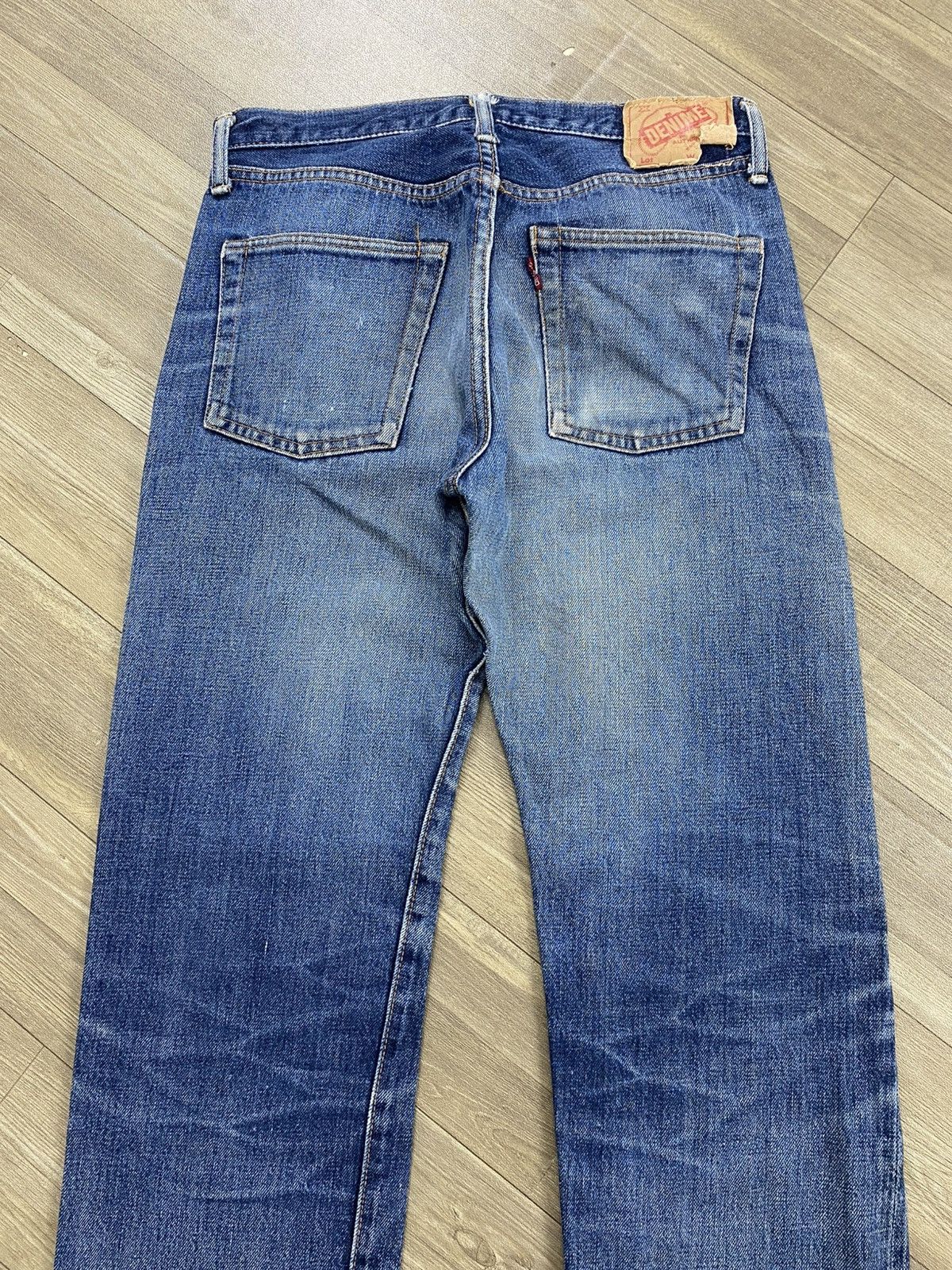 Denime 🇯🇵Vintage Denime Japan Selvedge Distressed Faded Blue Jeans Size US 30 / EU 46 - 17 Thumbnail