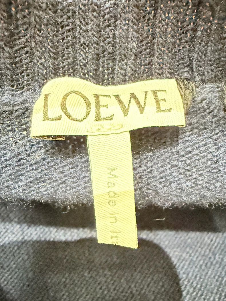 Loewe LOEWE Navy Blue Wool Knit Fringe Sweater, Size XS Size XS / US 0-2 / IT 36-38 - 3 Thumbnail