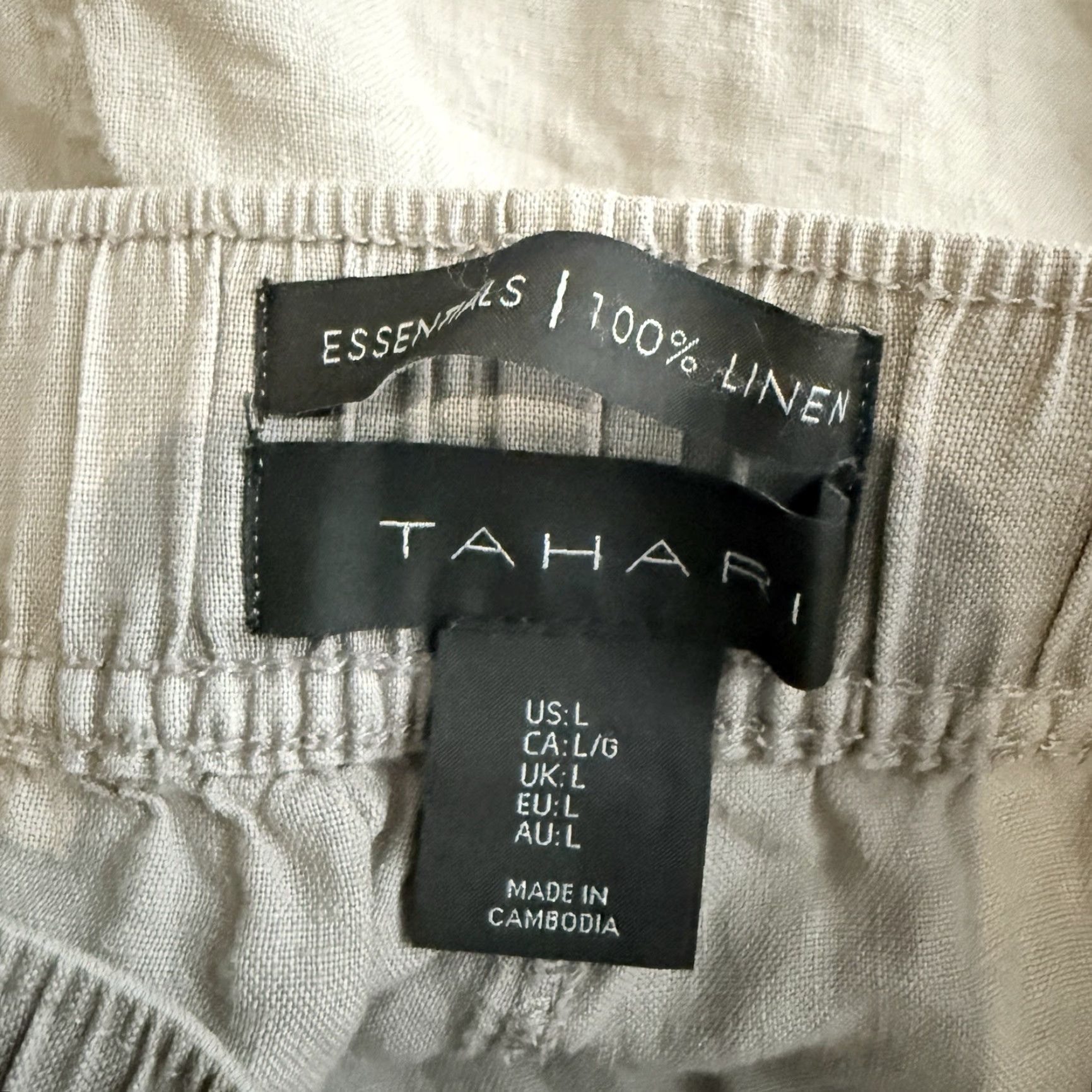 Vintage Tahari Linen Beige Chino Pants Womens Size L Casual Size 36" / US 14 / IT 50 - 4 Thumbnail