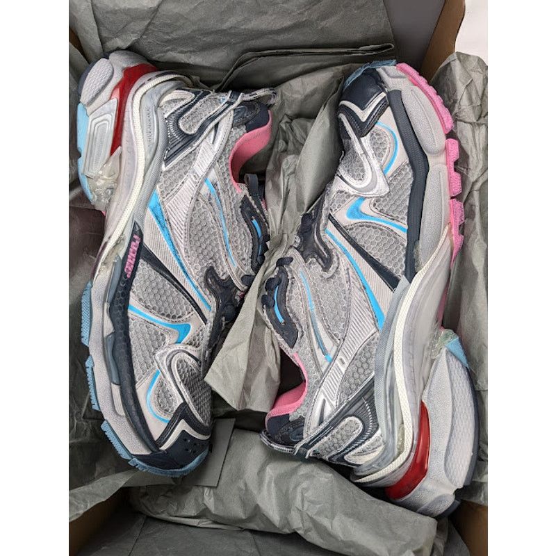 Balenciaga o1rshd1 Runner 2 Mesh/Pu/W Sneakers in Grey/Blue/Pink/Red Size US 11 / EU 44 - 12 Thumbnail
