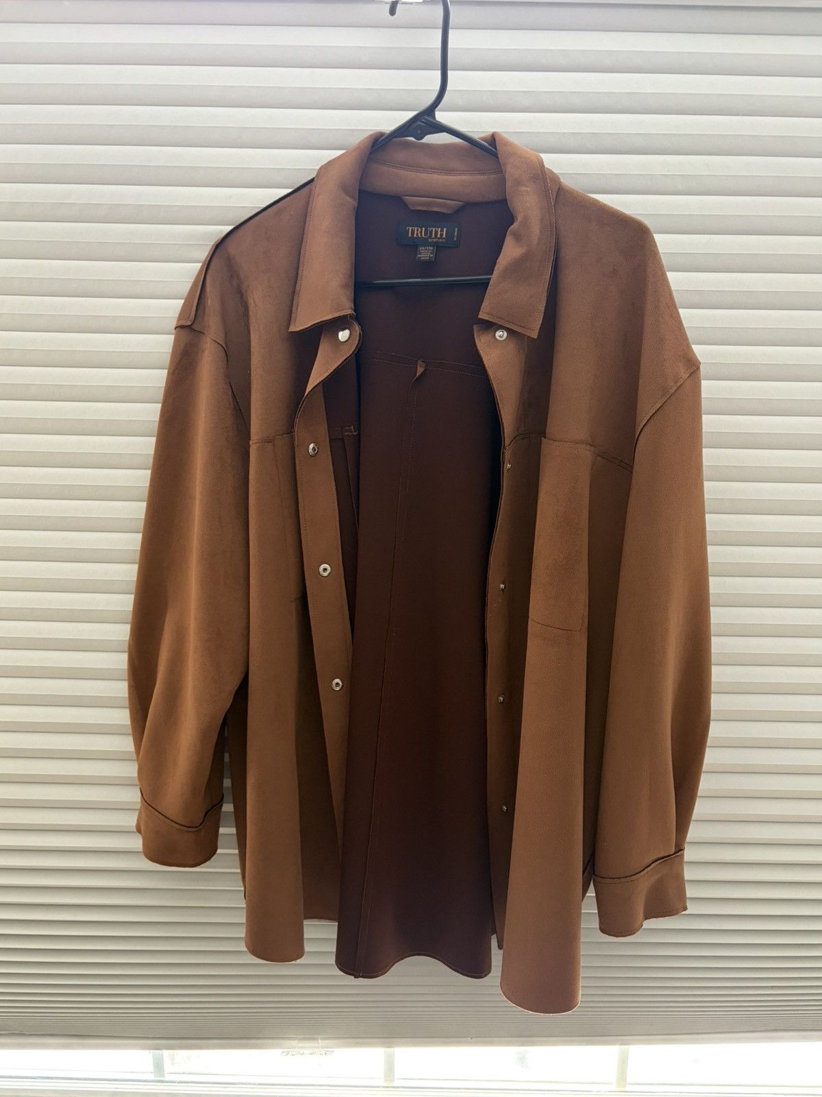 Other Truth by Republic Faux Leather Collared Long Sleeve Plus 2X Size XXL / US 16-18 / IT 52-54 - 1 Thumbnail