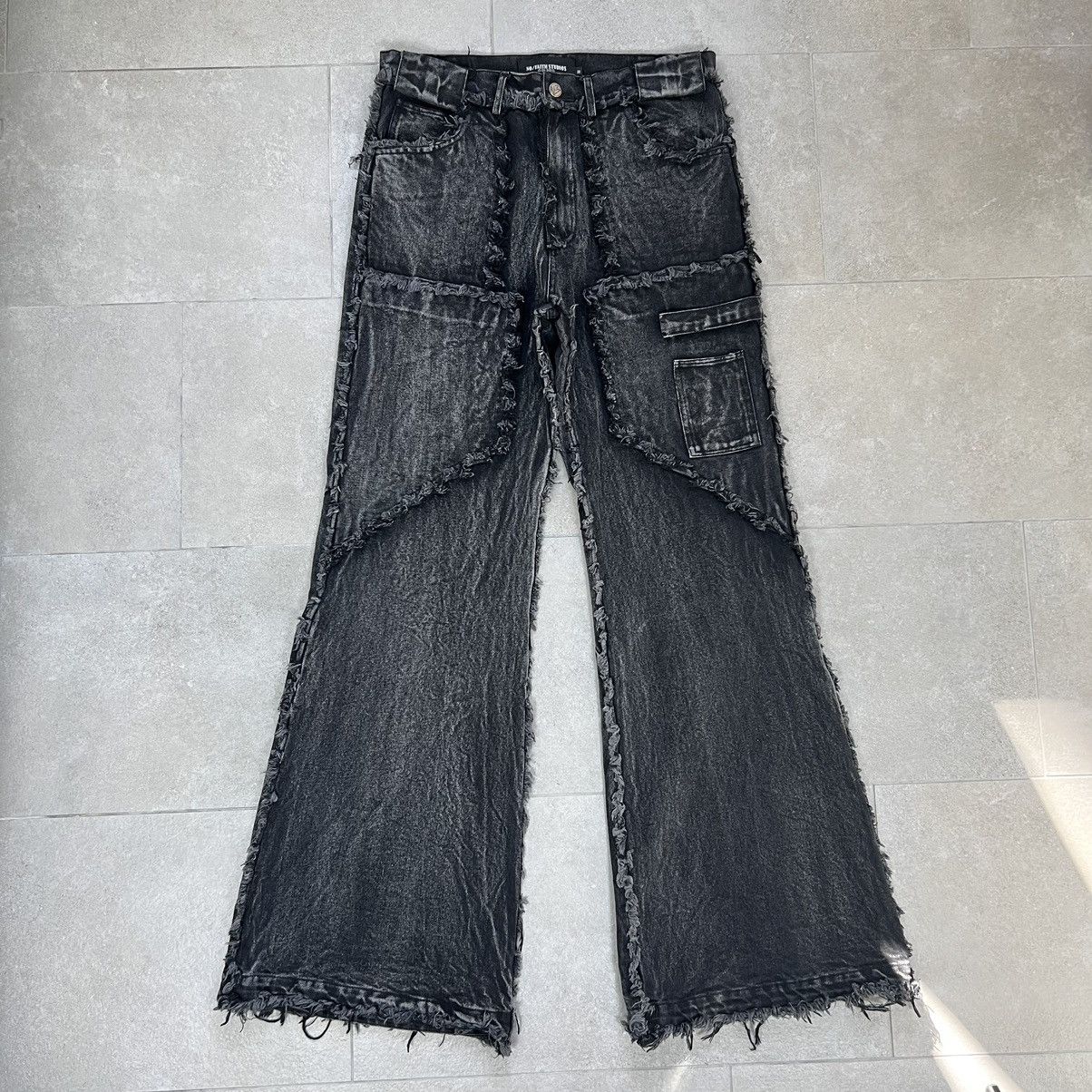 image of No Faith Studios Flared Denim 001 Black, Men's (Size 31)