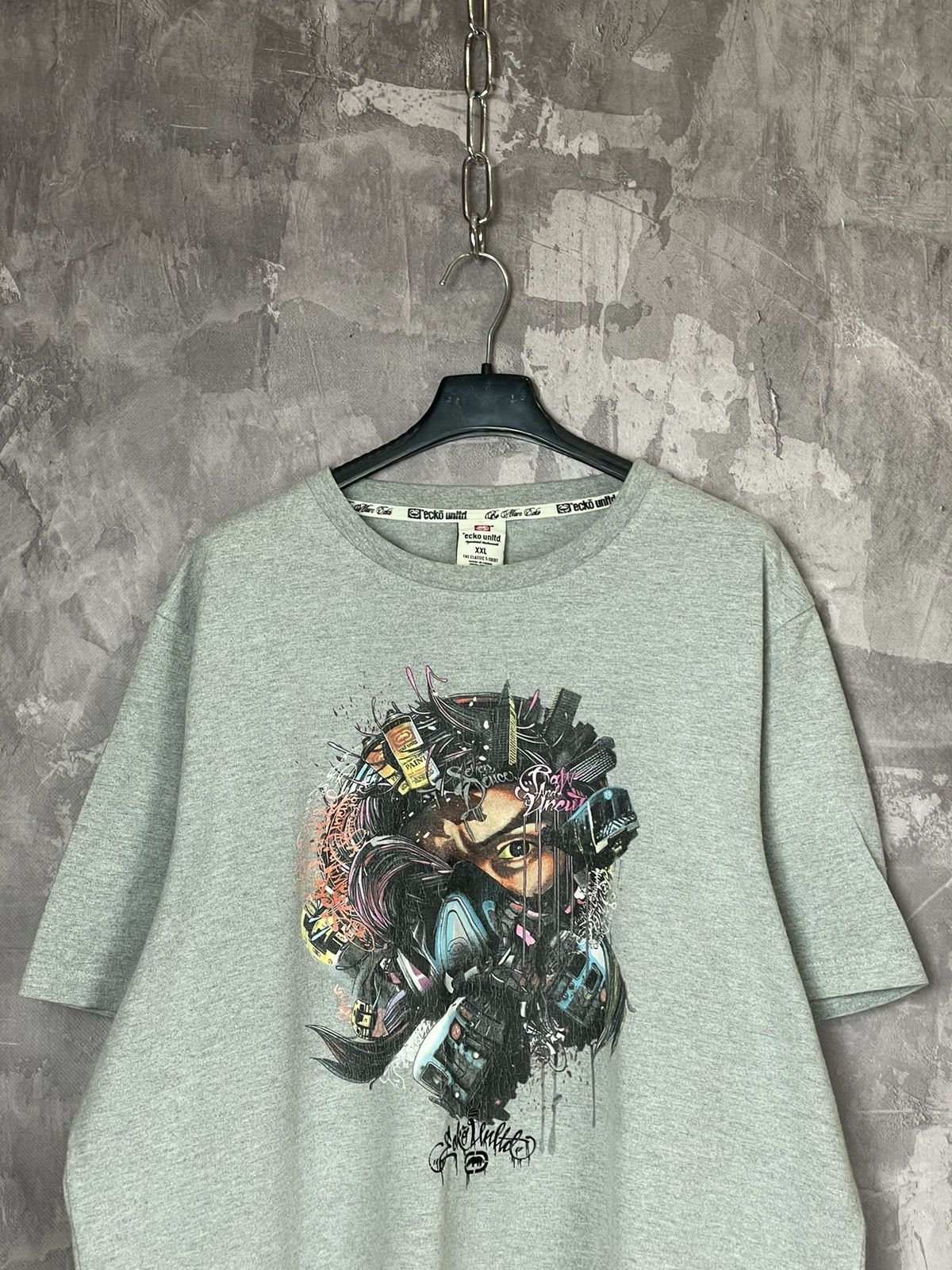 Ecko Unltd. × Vintage Vintage ECKO Unlimited Graffiti T Shirt Getting up Size US XXL / EU 58 / 5 - 2 Thumbnail