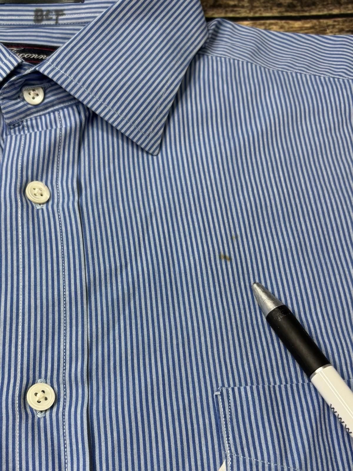 Faconnable Faconnable Shirt Men's 5/ 16.5L Striped Blue USA Made Size US XXL / EU 58 / 5 - 5 Thumbnail