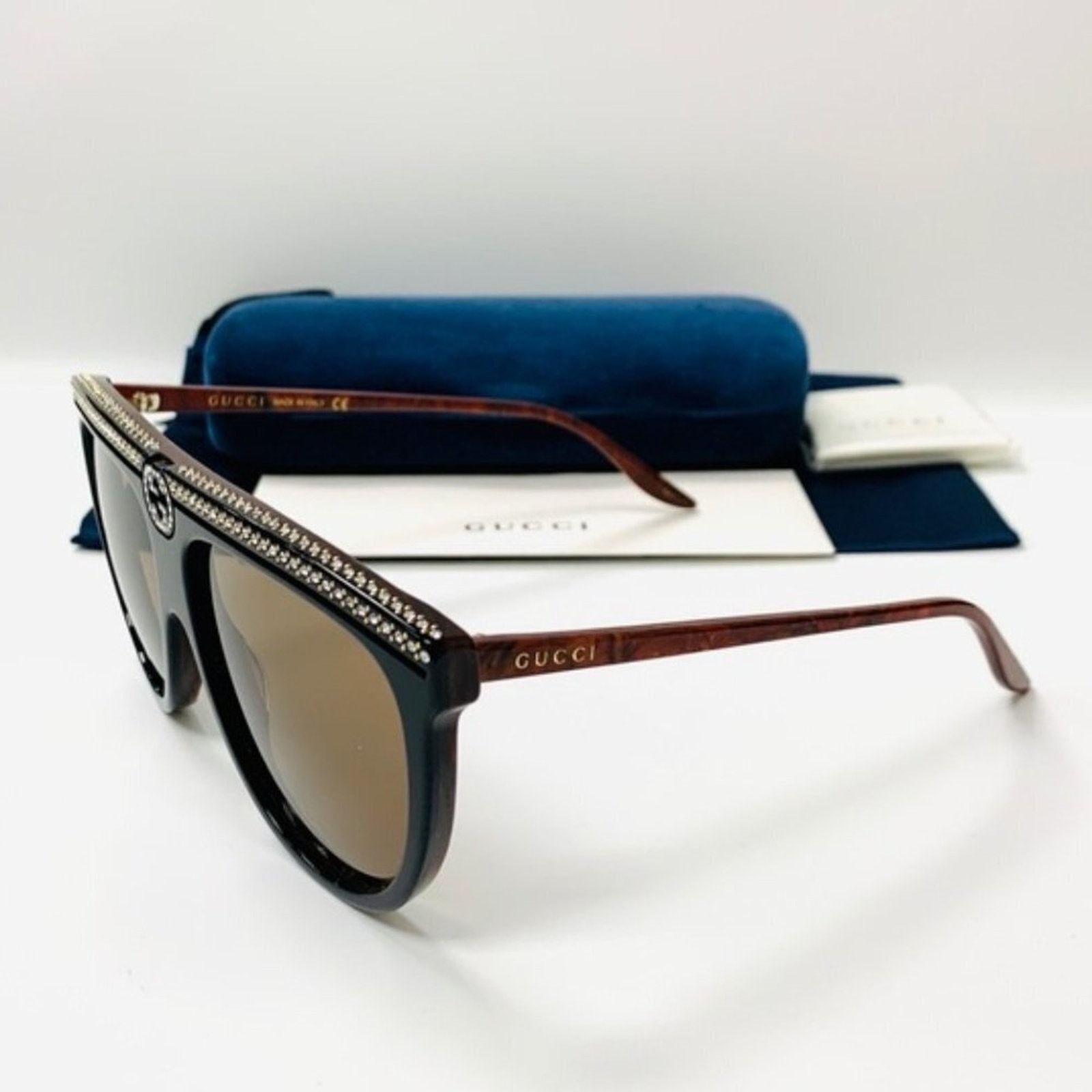 Gucci Gucci NEW GUCCI GG0732S-005 FLAT TOP SHIELD(GG0732S-005-61) Size ONE SIZE - 11 Thumbnail