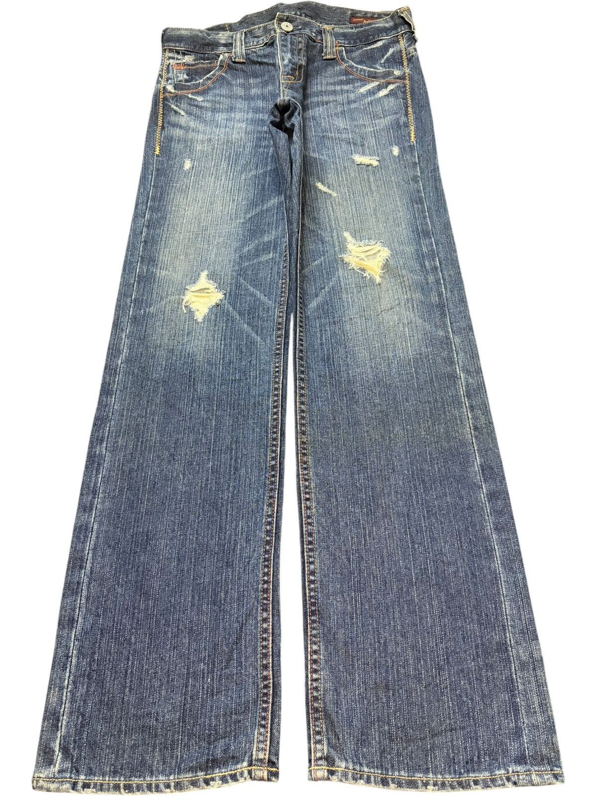 Diesel Vintage Japanese Brand Buckle Back Distress Loose Jeans Size 30" / US 8 / IT 44 - 1 Thumbnail