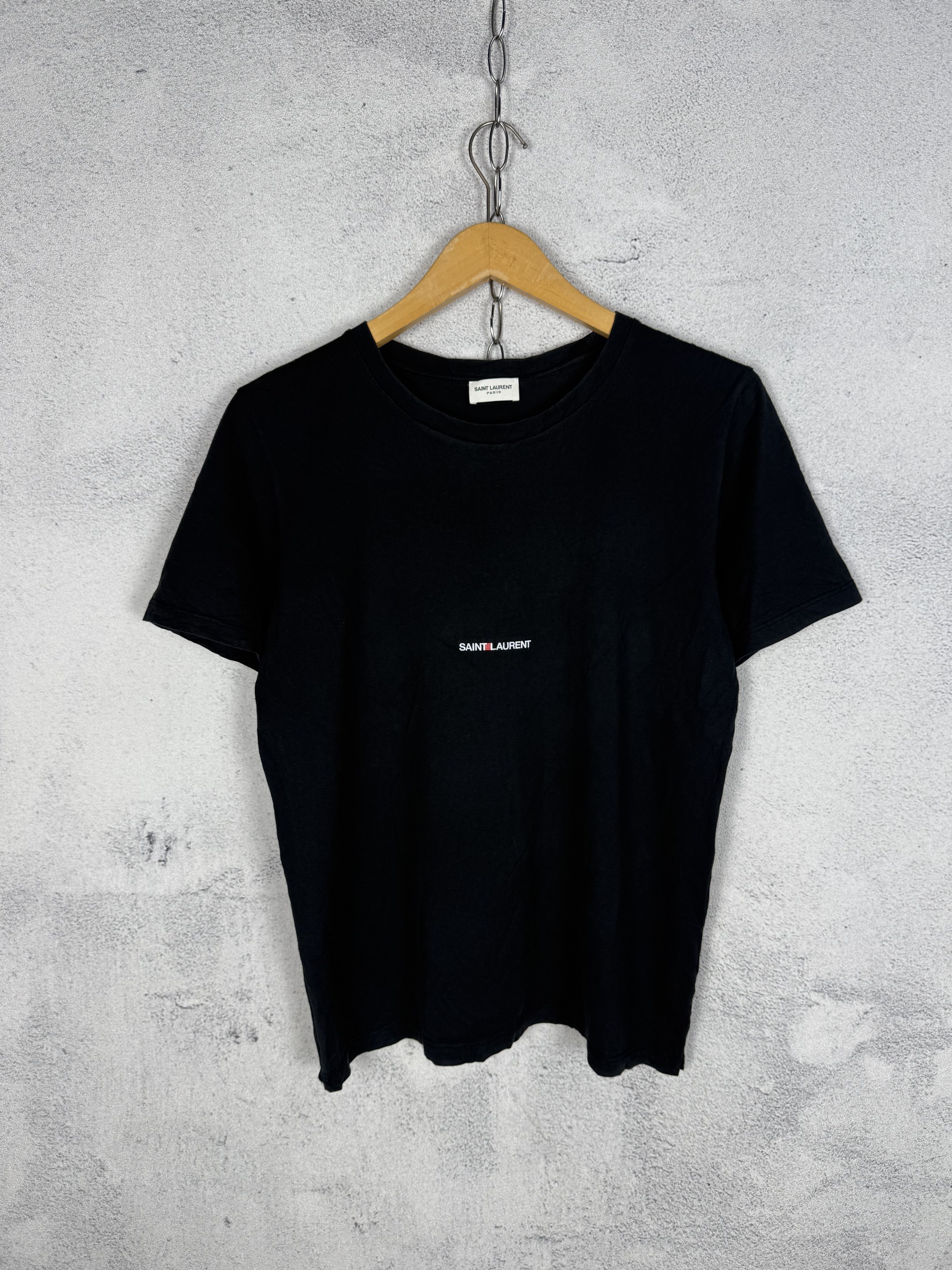 Saint Laurent Paris Saint Laurent Paris Center Logo Tshirt Size US S / EU 44-46 / 1 - 1 Thumbnail