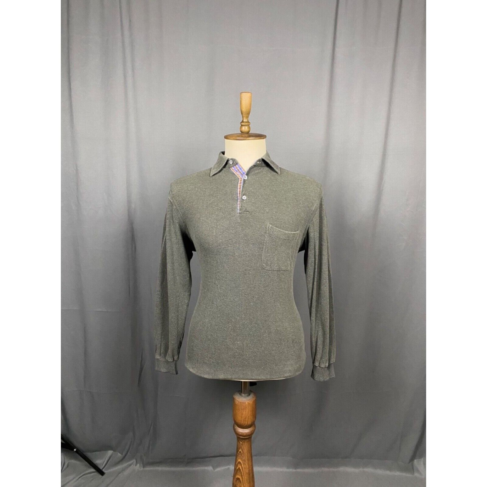Brioni Brioni Men's Khaki Green Collared Longsleeve Polo Sweater Si Size US M / EU 48-50 / 2 - 3 Thumbnail