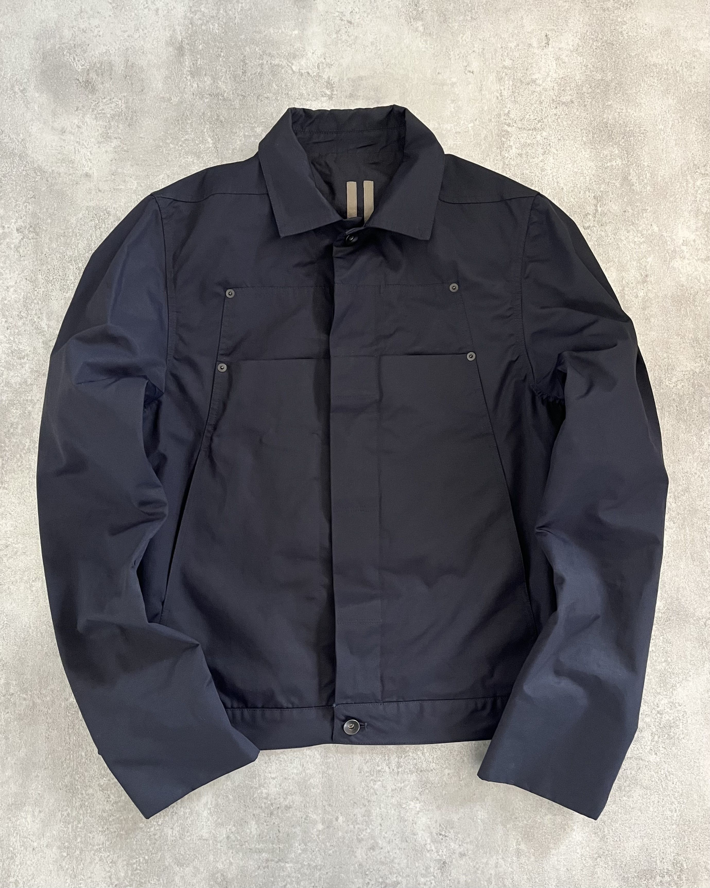 image of Archival Clothing x Rick Owens Ss2019 Rick Owens Navy Trucker Jacket, Men's (Size Small)