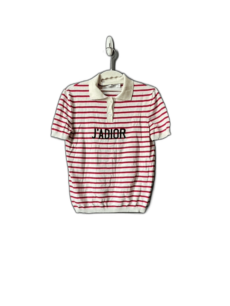 Dior Dior Red and White Striped Polo Shirt Size US S / EU 44-46 / 1 - 1 Thumbnail