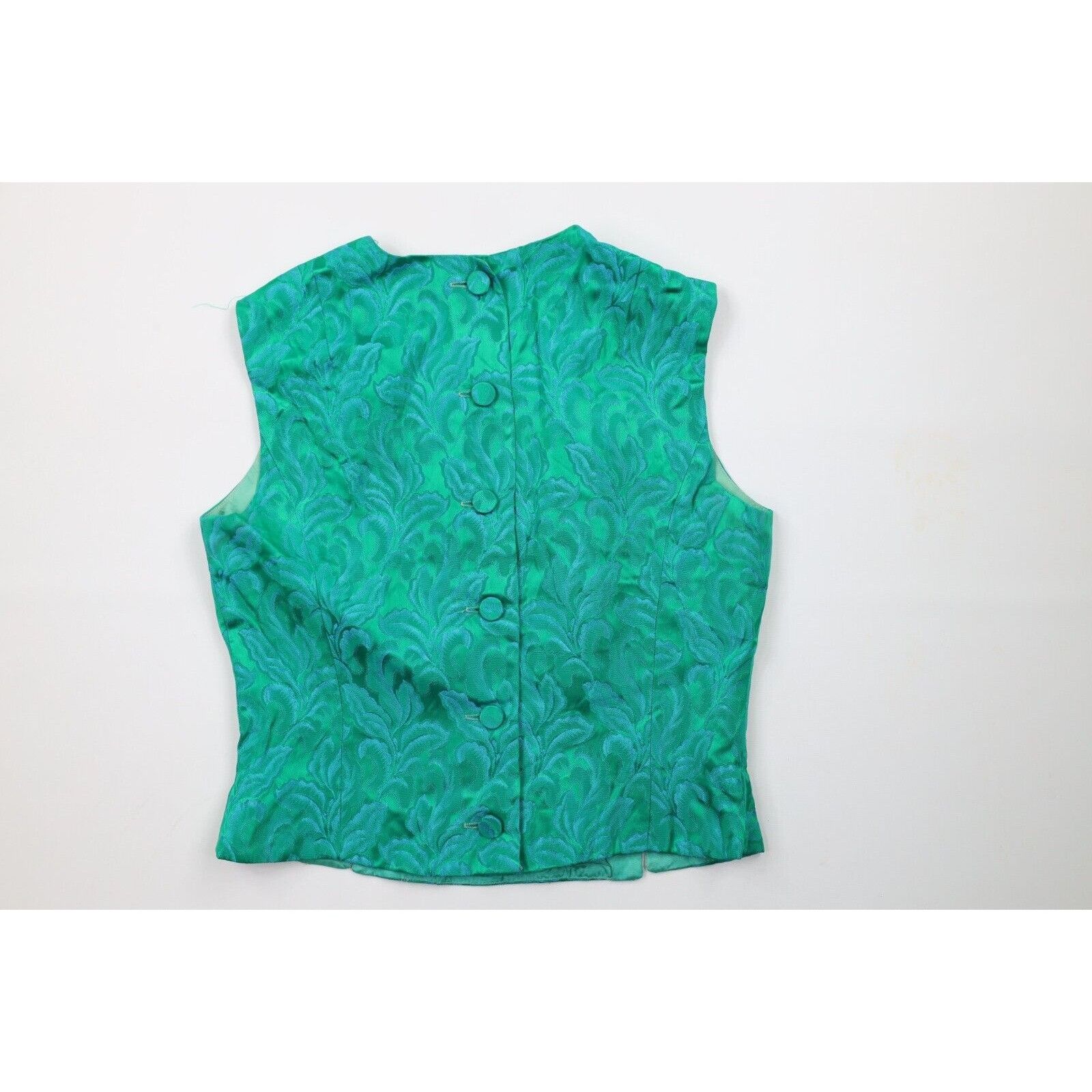 Vintage Vintage 50s 60s Distressed Silk Flower Jacquard Skirt Suit Size 38" / US 16 / IT 52 - 3 Thumbnail