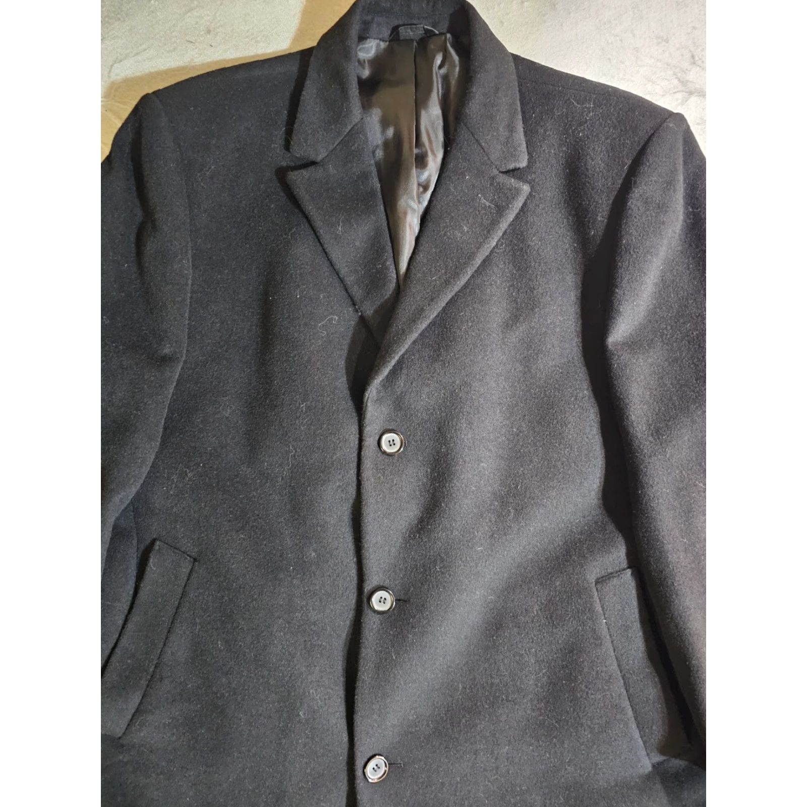 Ralph Lauren VINTAGE Chaps Ralph Lauren Signature Wool Blend Overcoat Single Breasted Black 46 R Mens Classic Coat Size US S / EU 44-46 / 1 - 2 Thumbnail