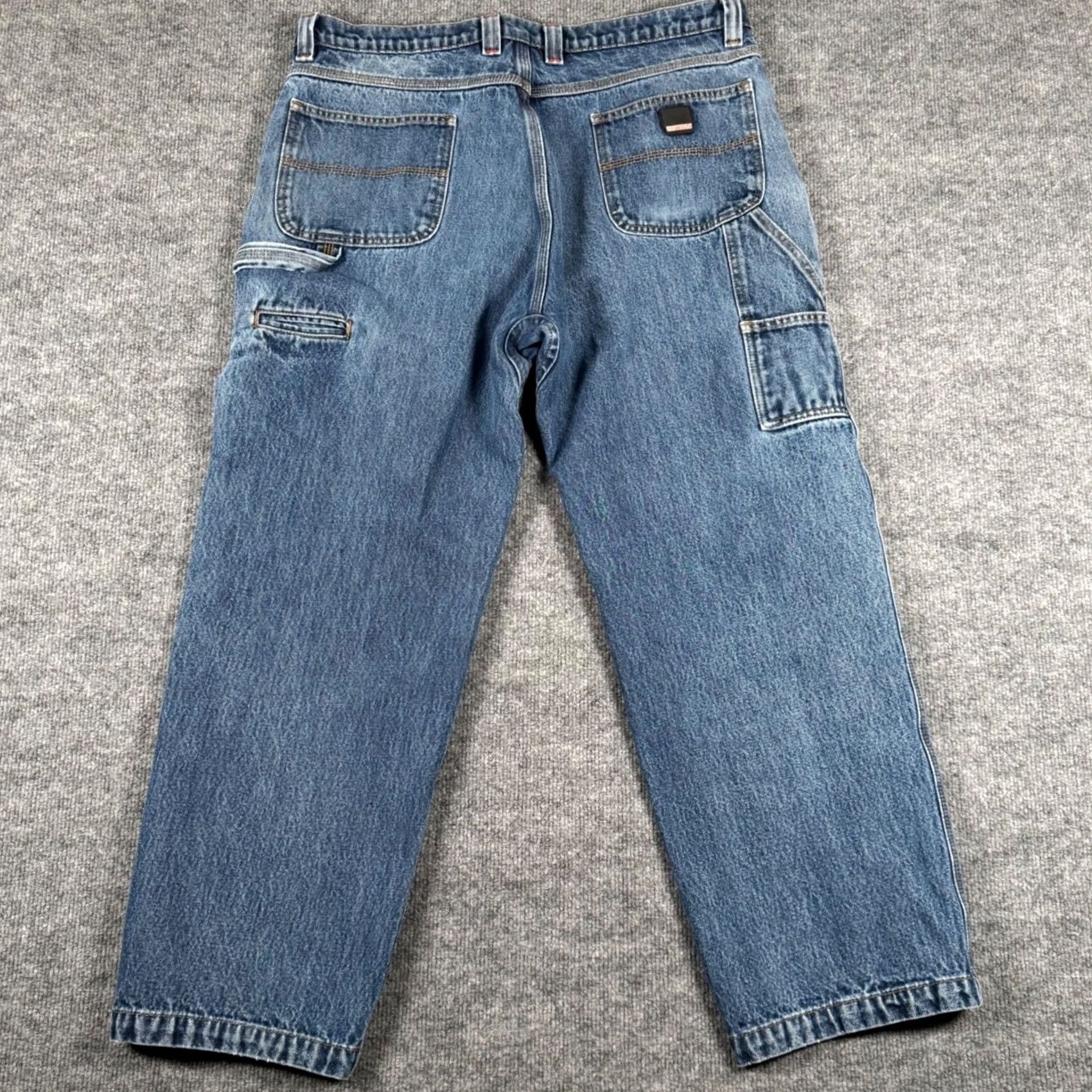 Vintage Craftsman Carpenter Jeans Jeans Men 38 Reg Blue Denim Workwear 8 Pockets Distressed Utility 28in Inseam Size US 38 / EU 54 - 3 Thumbnail