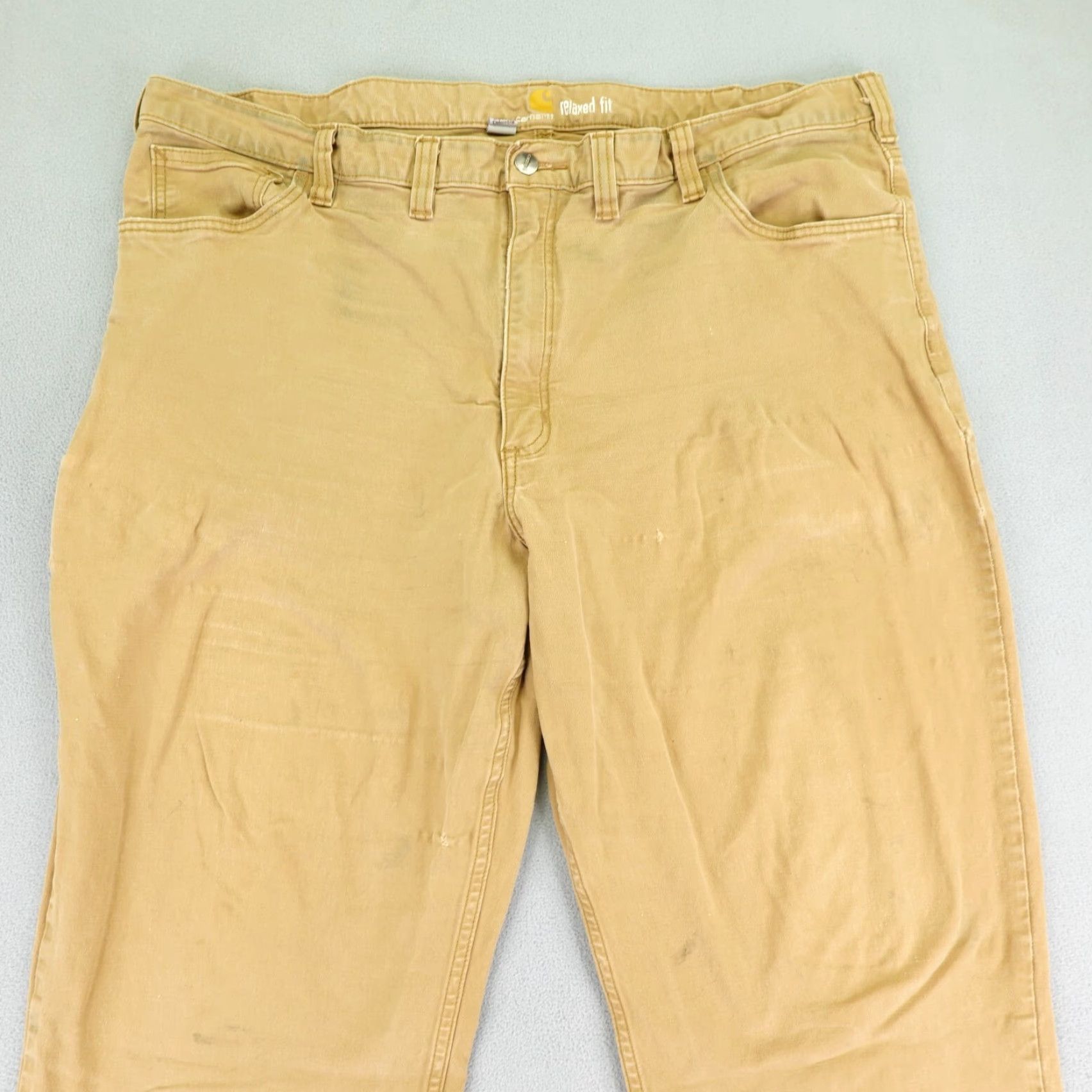 Carhartt VINTAGE Carhartt Pants Mens 44x32 Khaki Beige Relaxed Fit Rugged Flex 5 Pocket Work Size US 41 - 2 Thumbnail