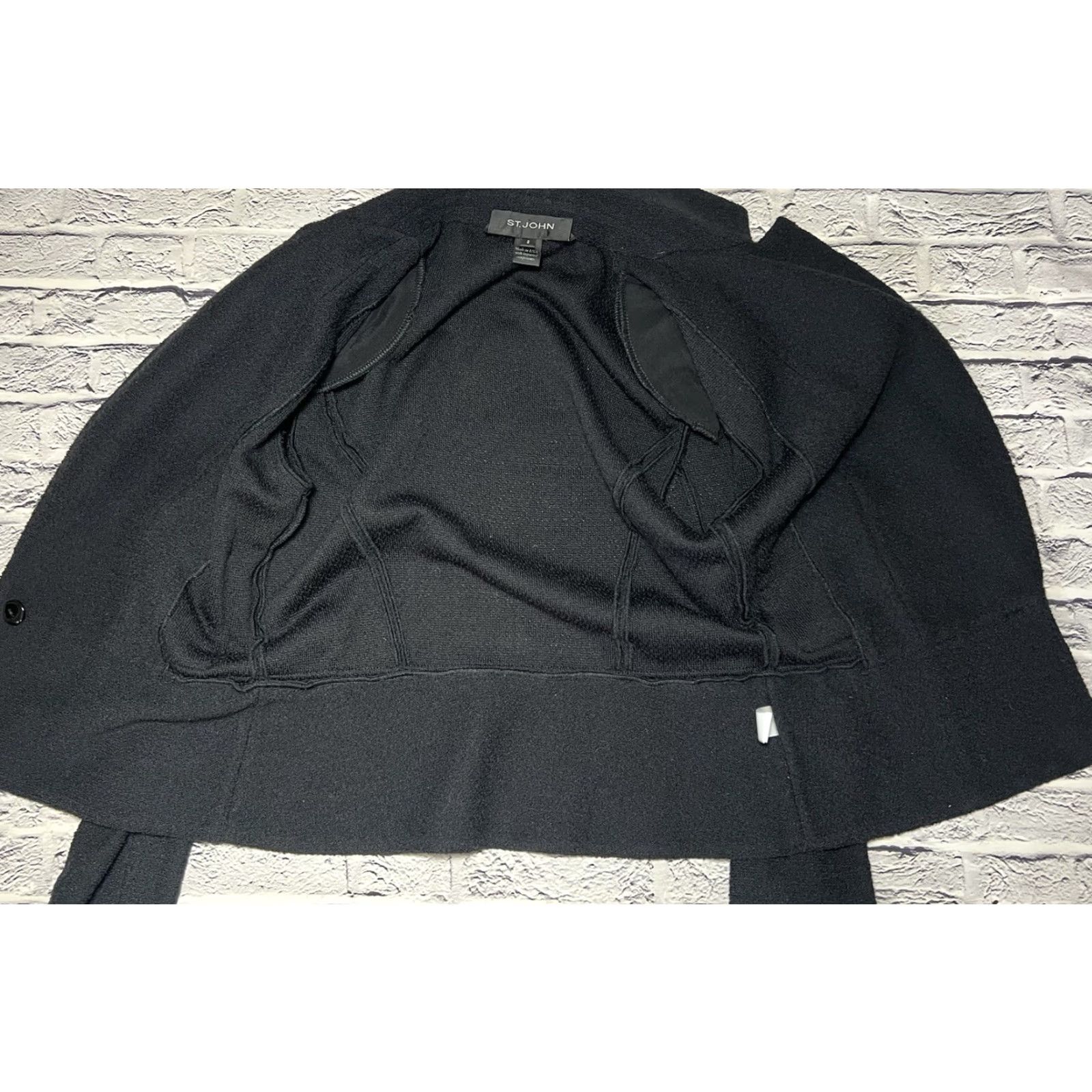 St. John St. John Jacket Size 2 Black Boucle Knit Chain Trim Blazer One Button Collared Long Sleeve Women Size XS / US 0-2 / IT 36-38 - 7 Thumbnail