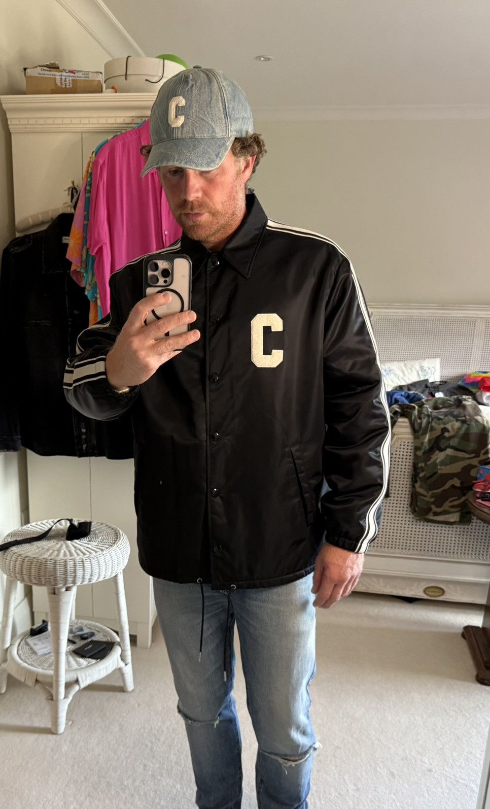 Celine $2.5k Celine coaches jacket C logo shearling lined jacket 50 Size US L / EU 52-54 / 3 - 10 Thumbnail