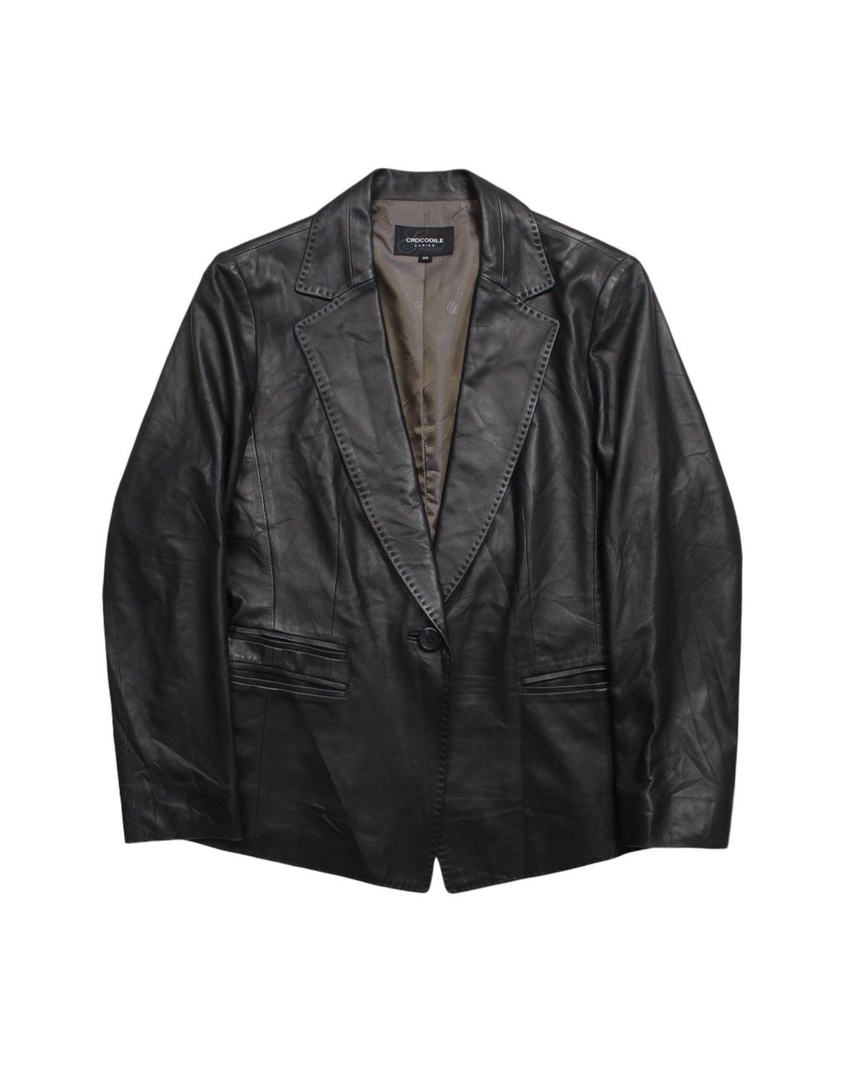 Leather CROCODILE LADIES LAMBSKINS LEATHER BLAZER Size M / US 6-8 / IT 42-44 - 1 Thumbnail