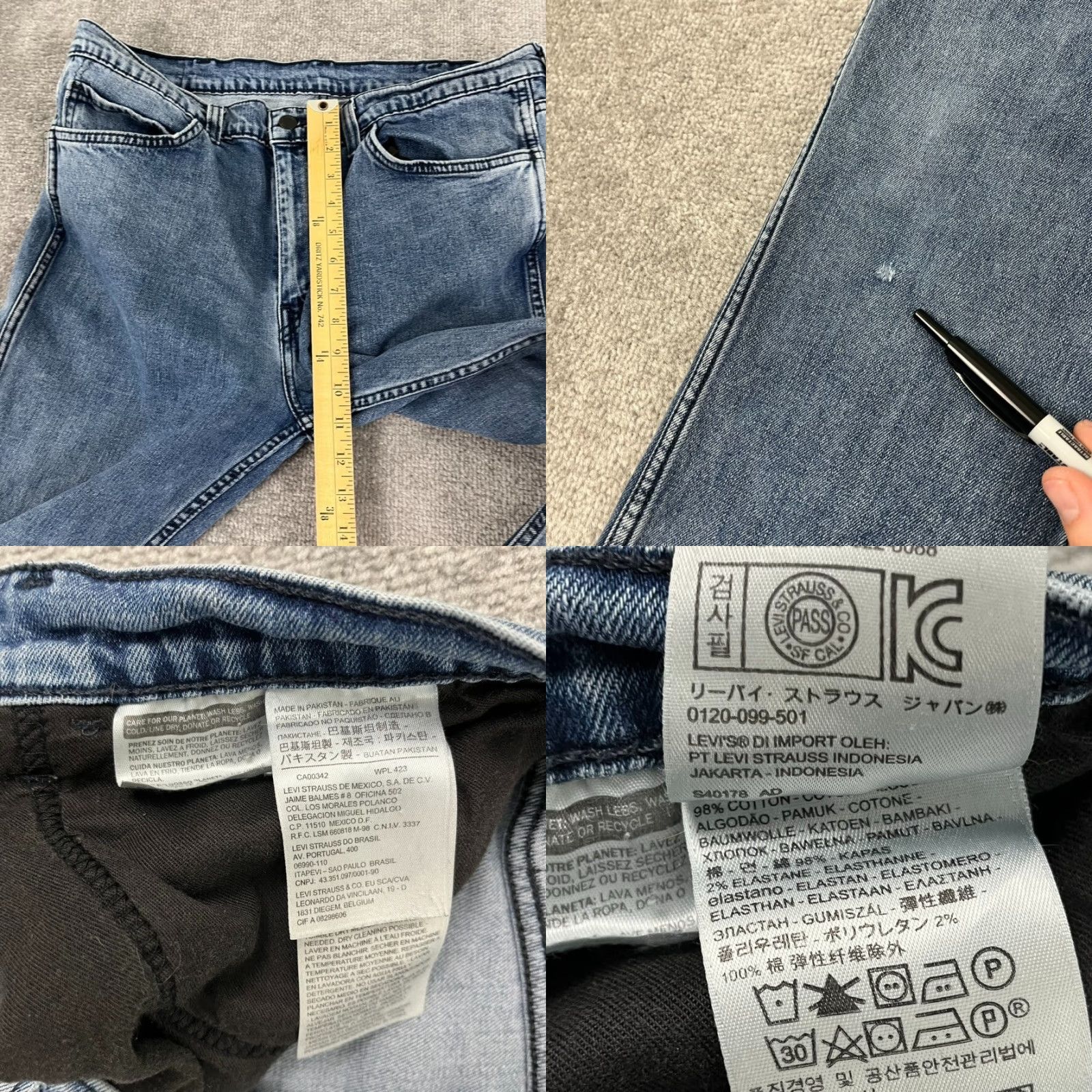 Levi's LEVI'S 511 Jeans Mens 36x29 Straight Leg Medium Blue Denim Workwear Classic Size US 36 / EU 52 - 8 Thumbnail