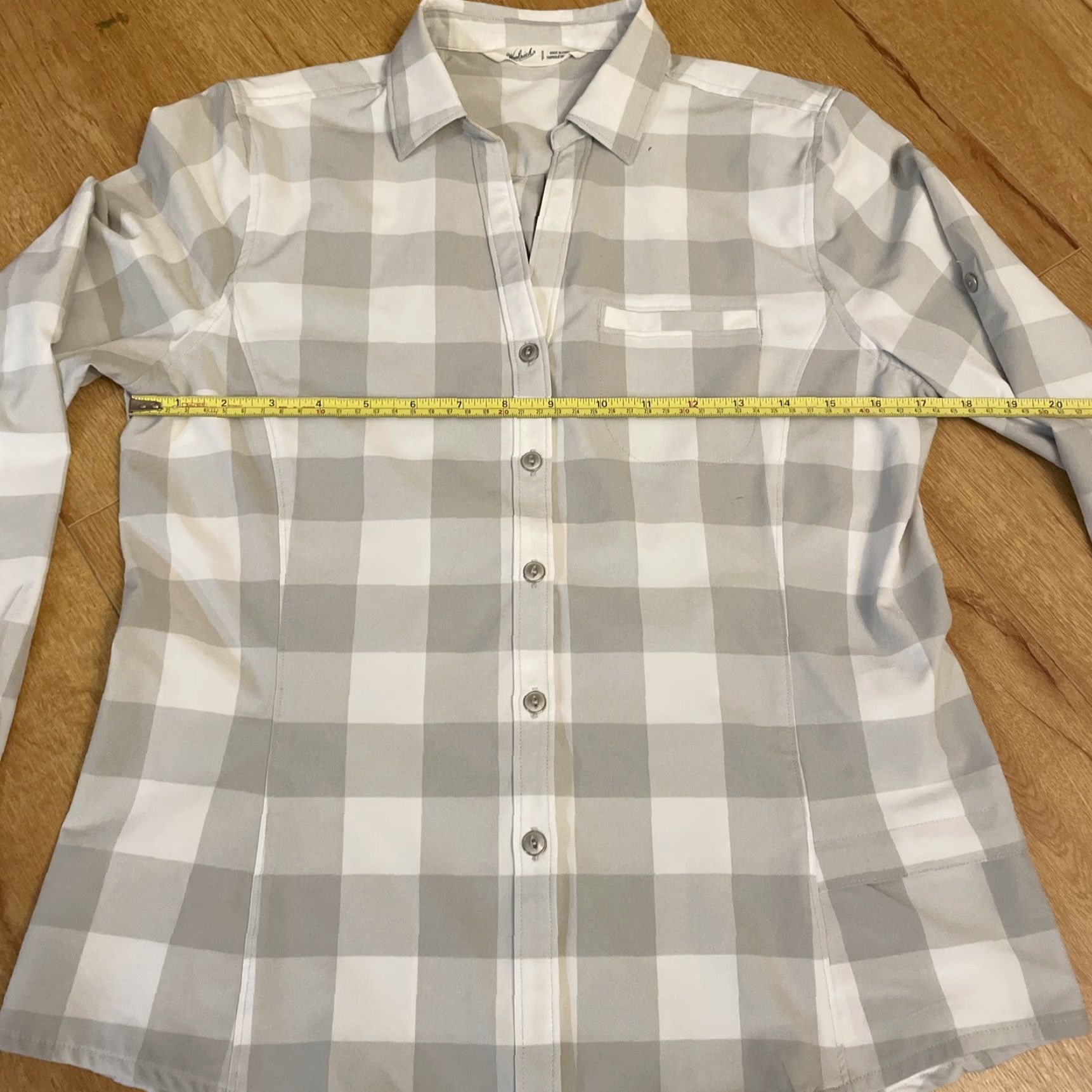 Vintage Woolrich Womens Top Small Button Down Flannel White Grey Plaid Pocket 20UPF Women Shirt Long Sleeve Casual Travel Vintage No Size S / US 4 / IT 40 - 7 Thumbnail