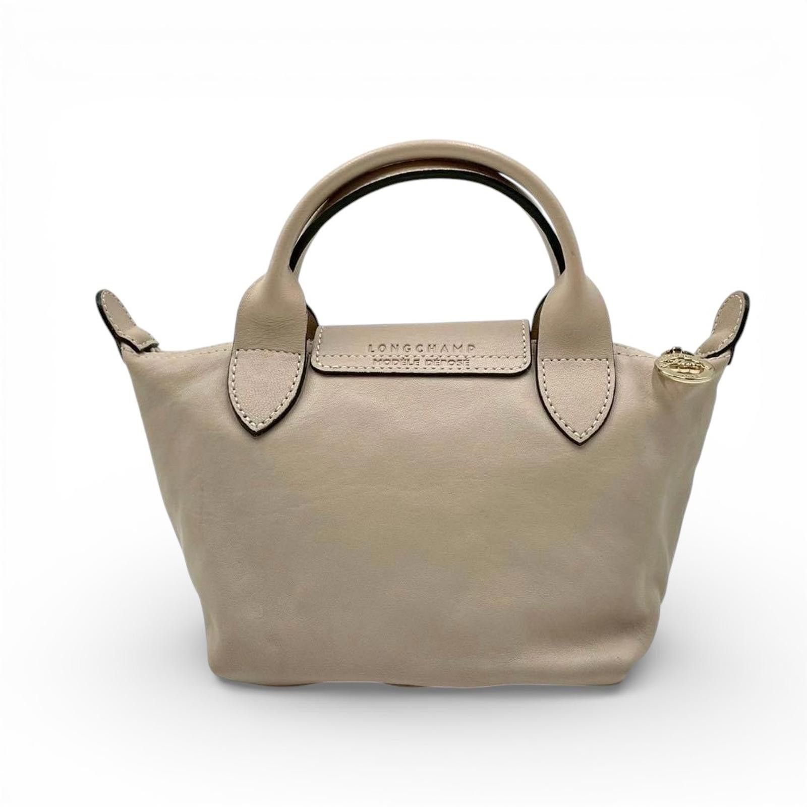 Longchamp Longchamp - Beige Leather Mini Tote Bag with Chain Strap Size ONE SIZE - 3 Thumbnail