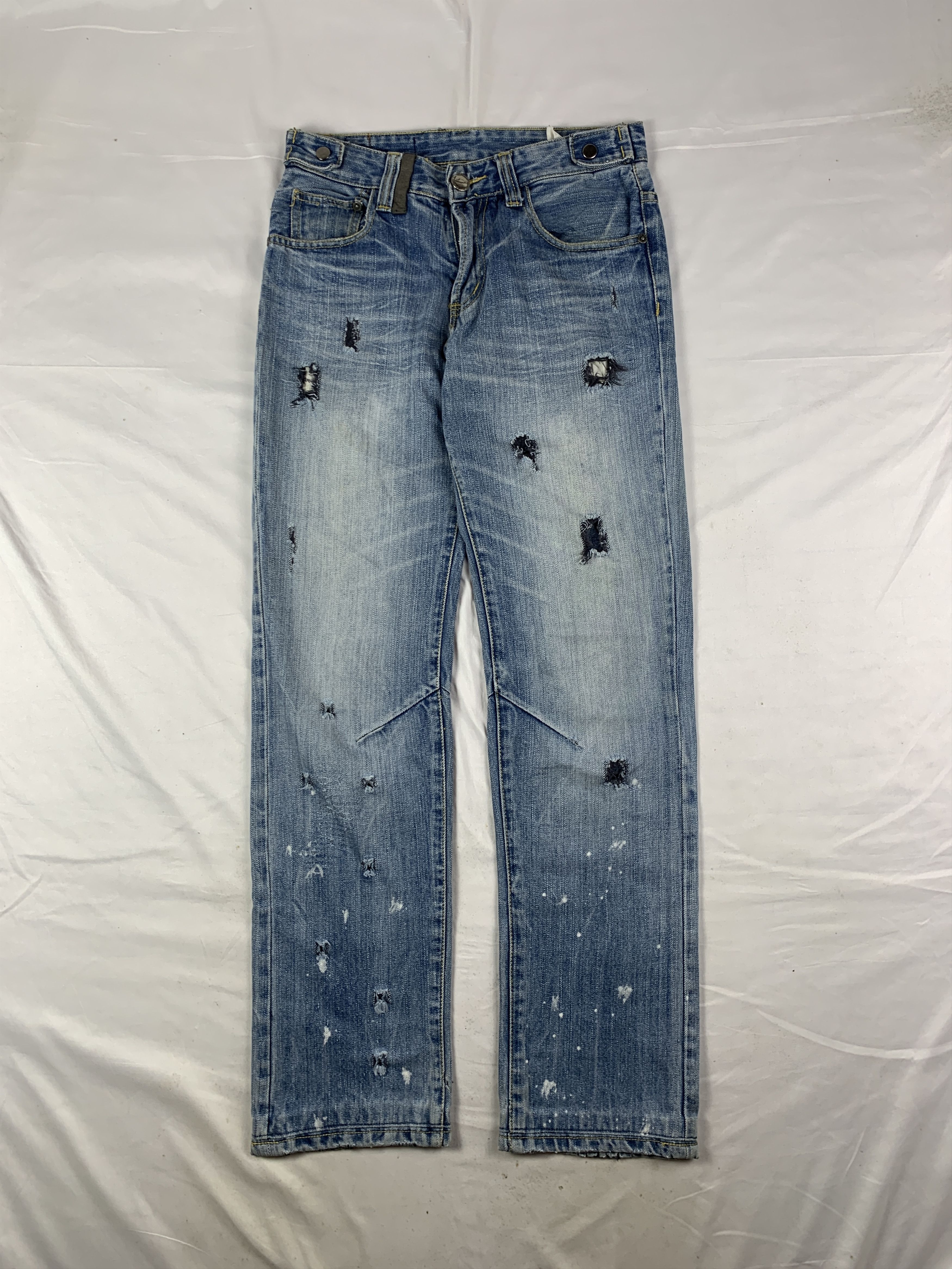 Japanese Brand Ghost Brand Ripped Biker Straight Jeans (28) Size 28" / US 6 / IT 42 - 1 Thumbnail
