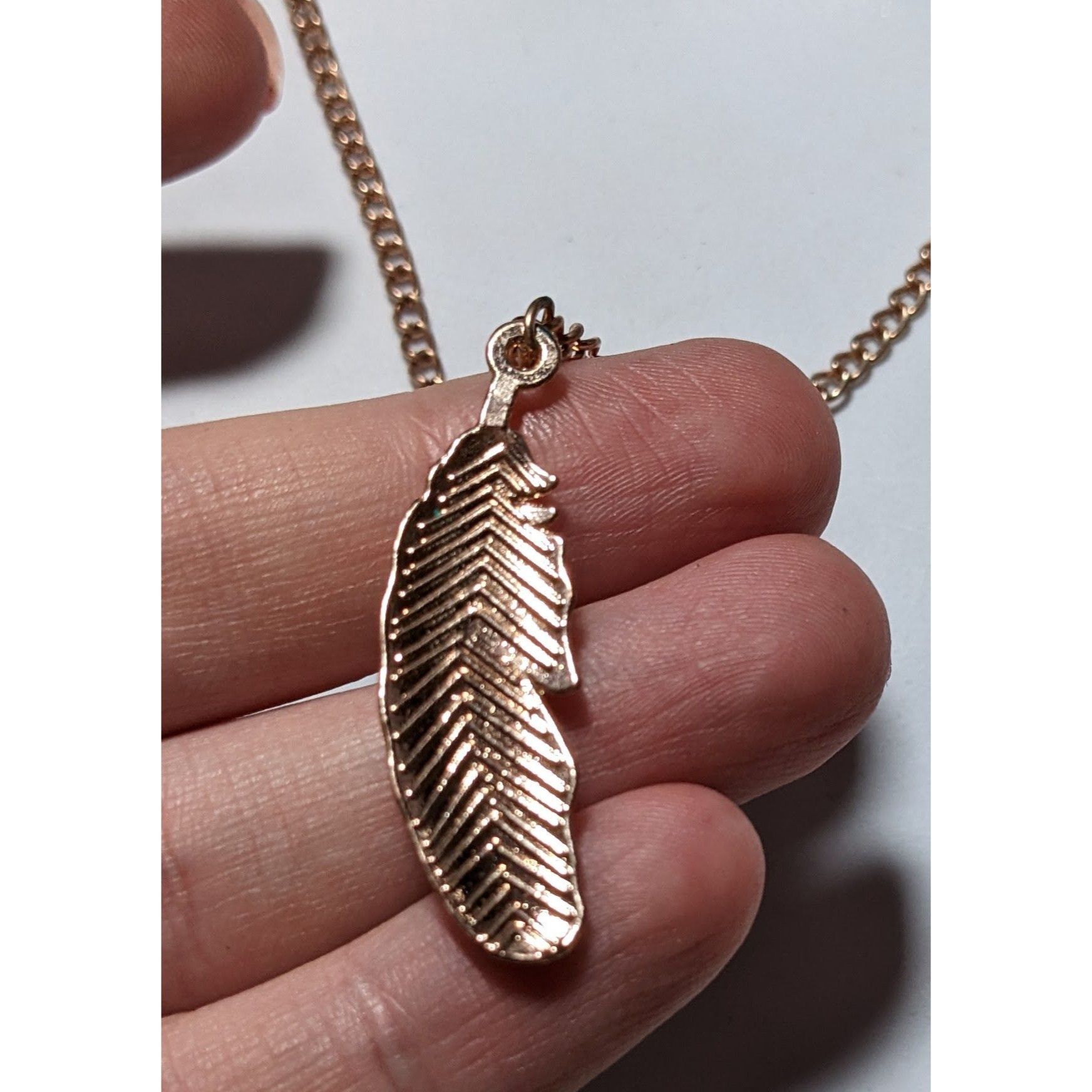 Other Rose Gold Boho Feather Pendant Necklace Size ONE SIZE - 6 Thumbnail