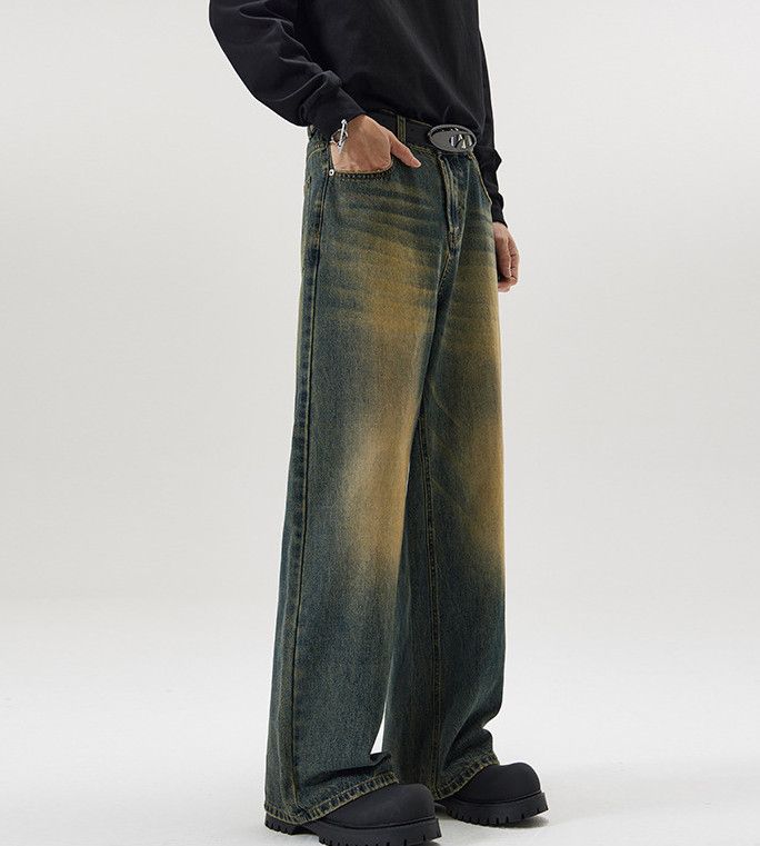 Vintage Men's washed distressed oversize straight flared jeans Size US 32 / EU 48 - 3 Thumbnail